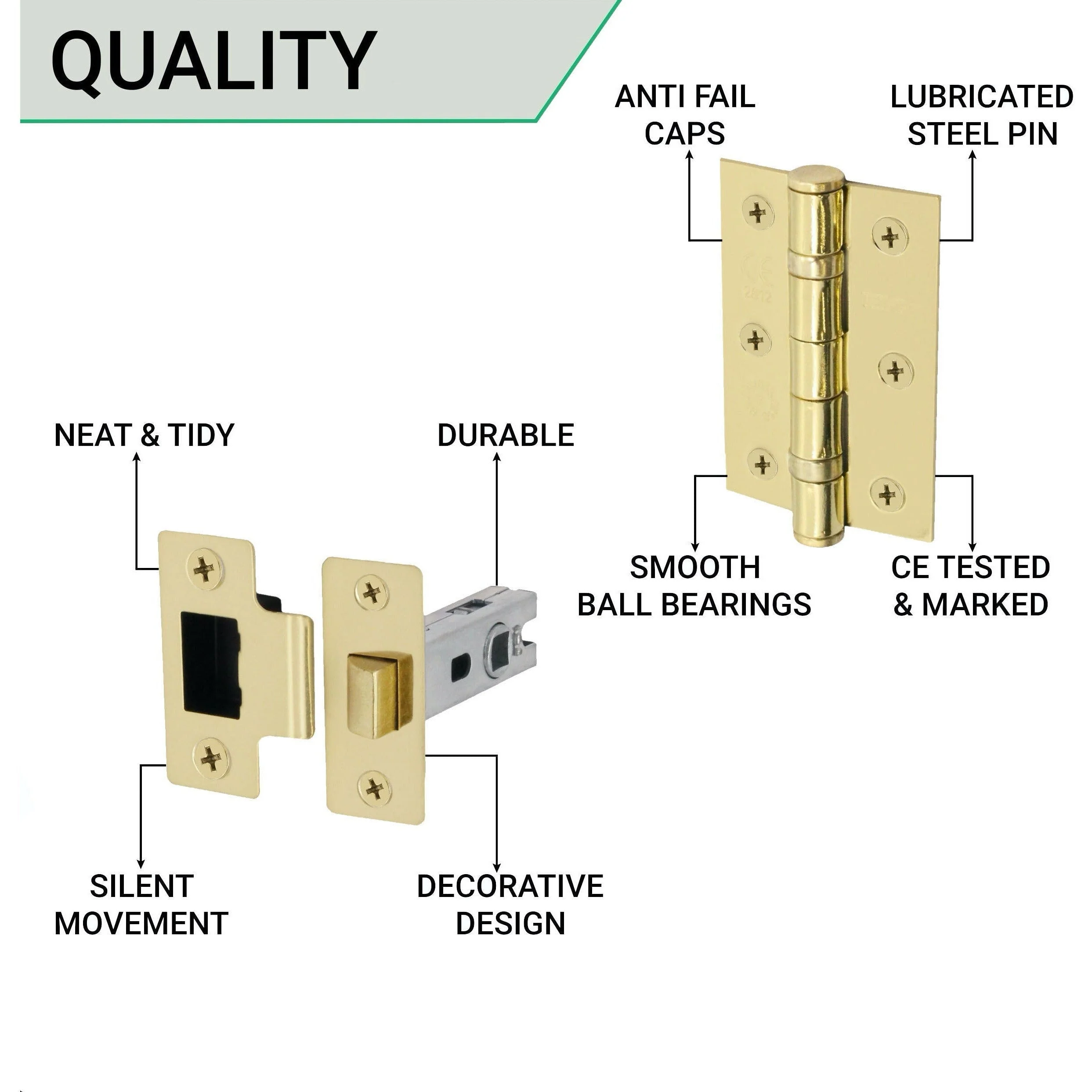Glass and Polished Brass Mortice Door Knob Kit - 76mm Latch - Image 5