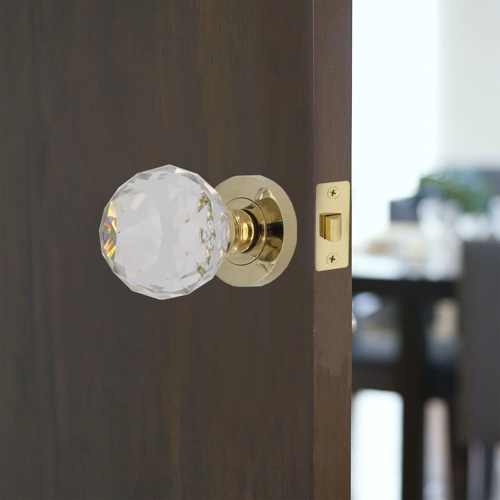 Glass Mortice Door Knob - Polished Brass - Image 5
