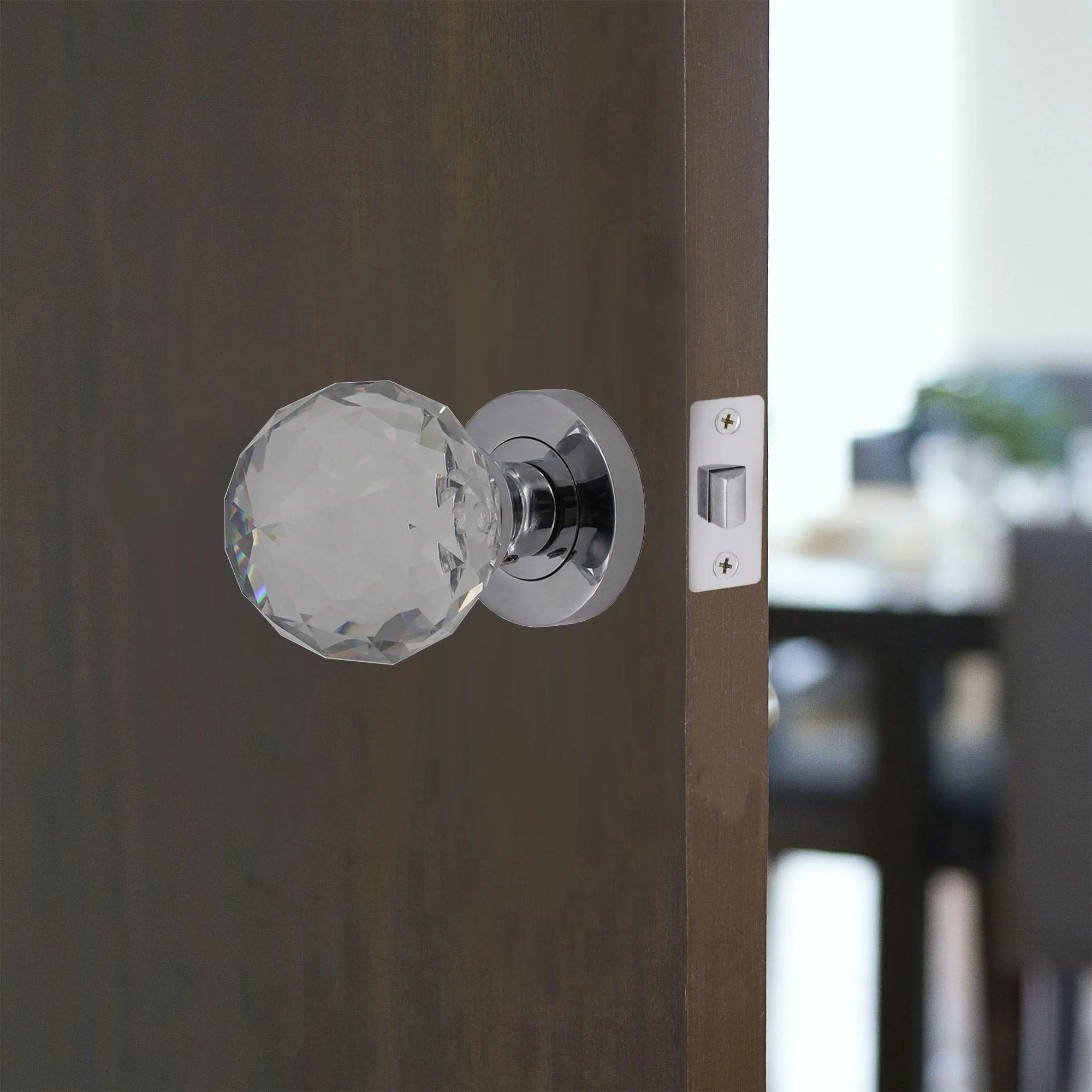 Glass Mortice Door Knob - Polished Chrome - Image 5