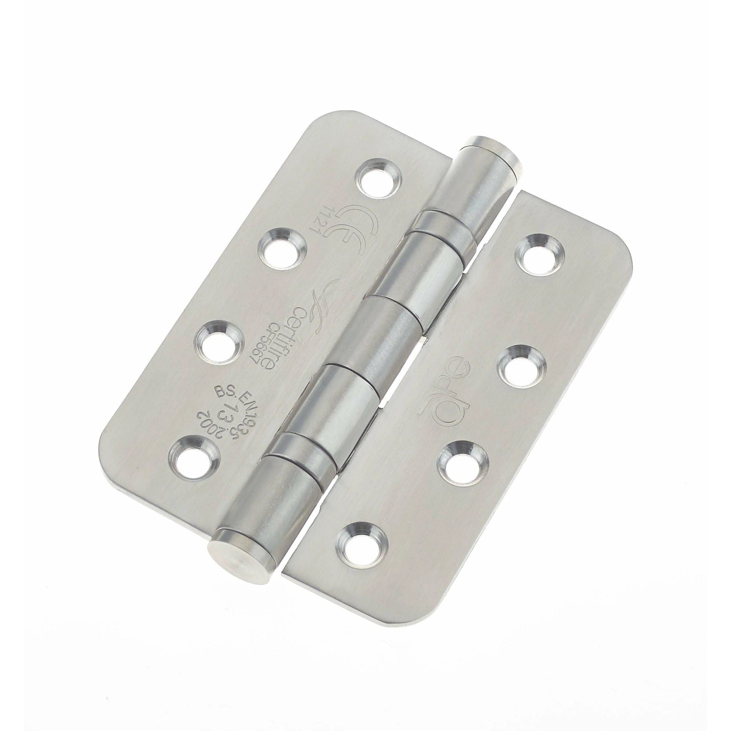 Satin Stainless Fire Door Hinges - 4 Inch/102mm - Grade 13 Steel Ball Bearing - Pack 2 - Radius - Image 3