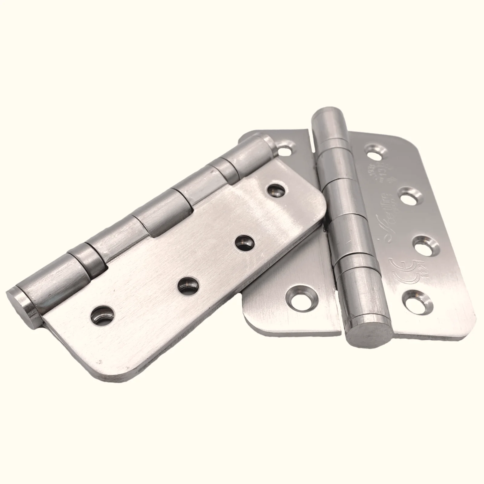 Satin Stainless Fire Door Hinges - 4 Inch/102mm - Grade 13 Steel Ball Bearing - Pack 2 - Radius - Image 5