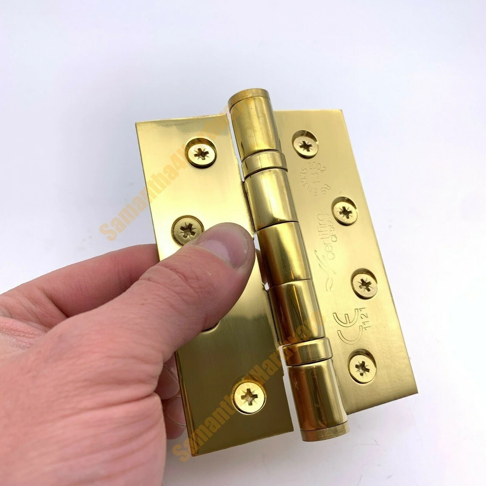 PVD Brass Fire Door Hinges - 4 Inch/102mm - Grade 13 Steel Ball Bearing - Pack 2 - Image 4