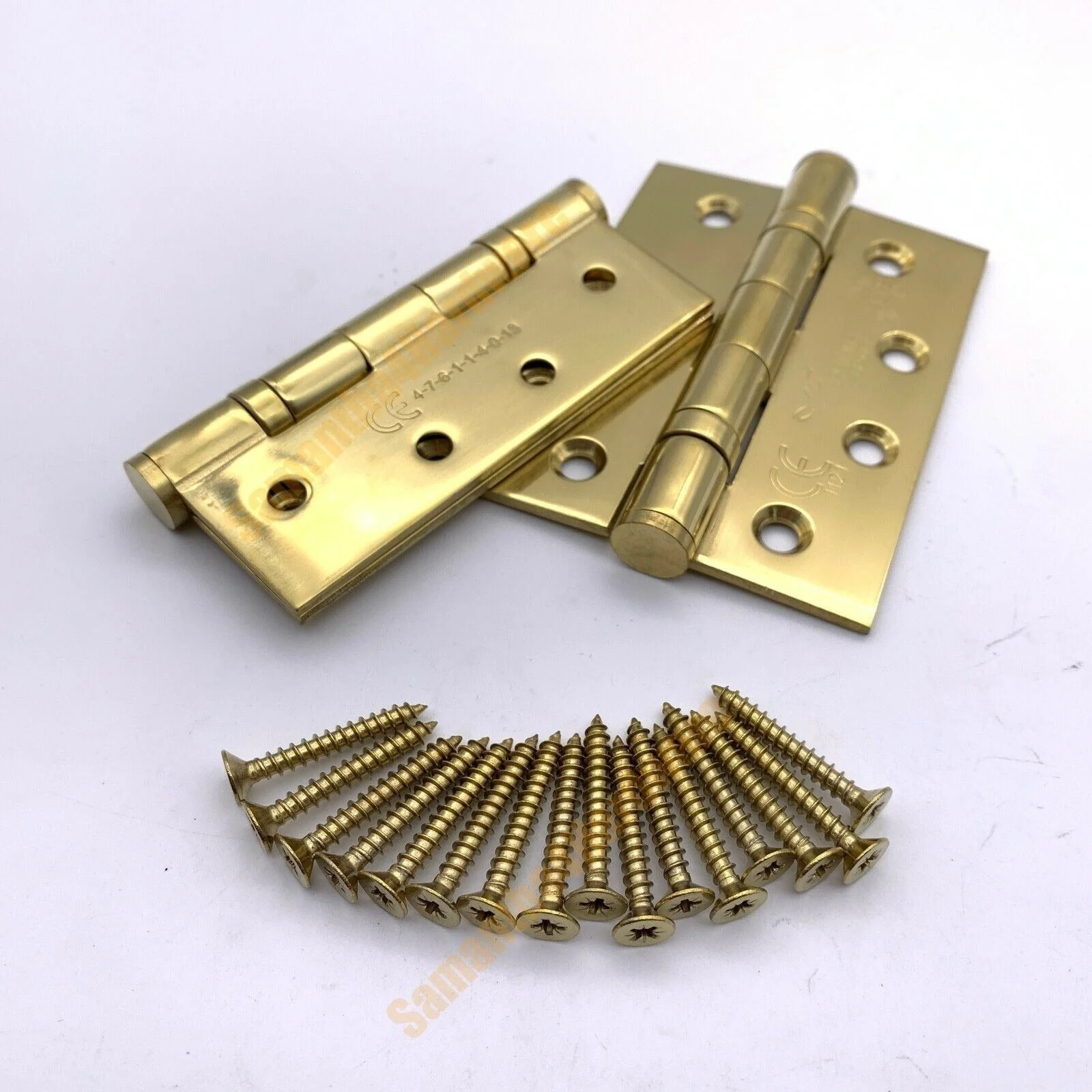PVD Brass Fire Door Hinges - 4 Inch/102mm - Grade 13 Steel Ball Bearing - Pack 2 - Image 5