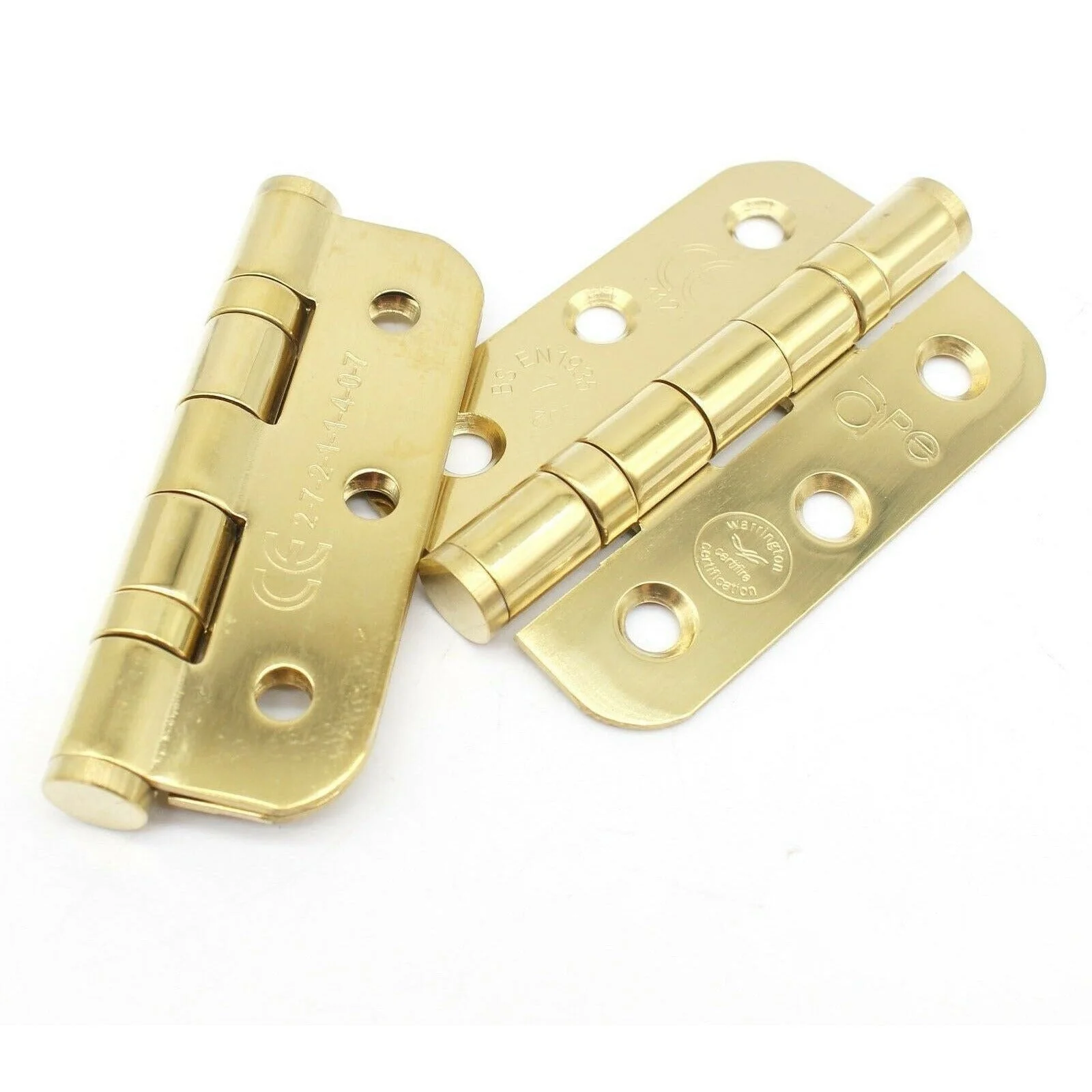 PVD Brass Fire Door Hinges - 3 Inch/76mm - Grade 7 Steel Ball Bearing - Pack 2 - Radius - Image 5