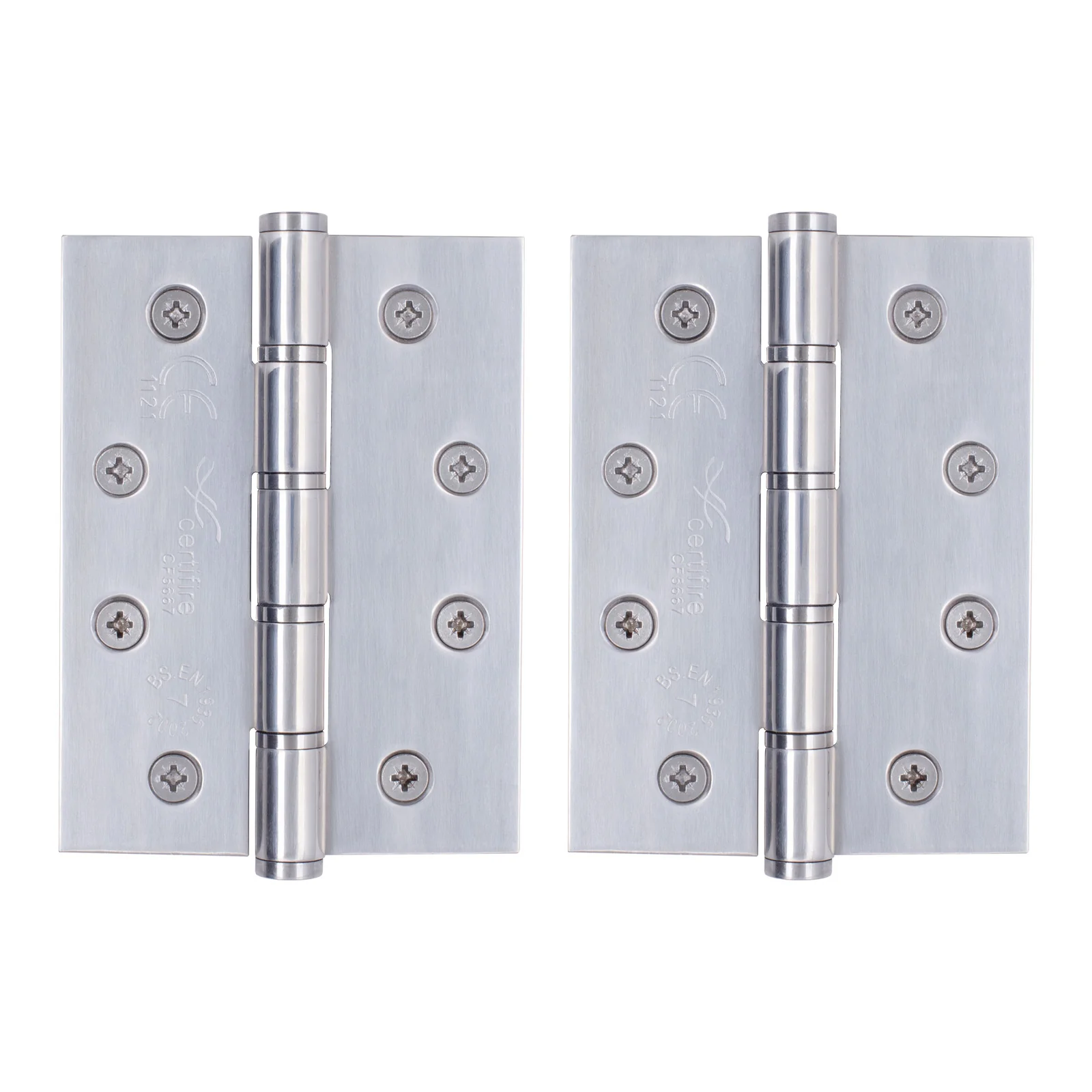 Door Hinges Grade 7 Stainless Steel Washered - 101.6x76.2x2.0mm - Polished Stainless