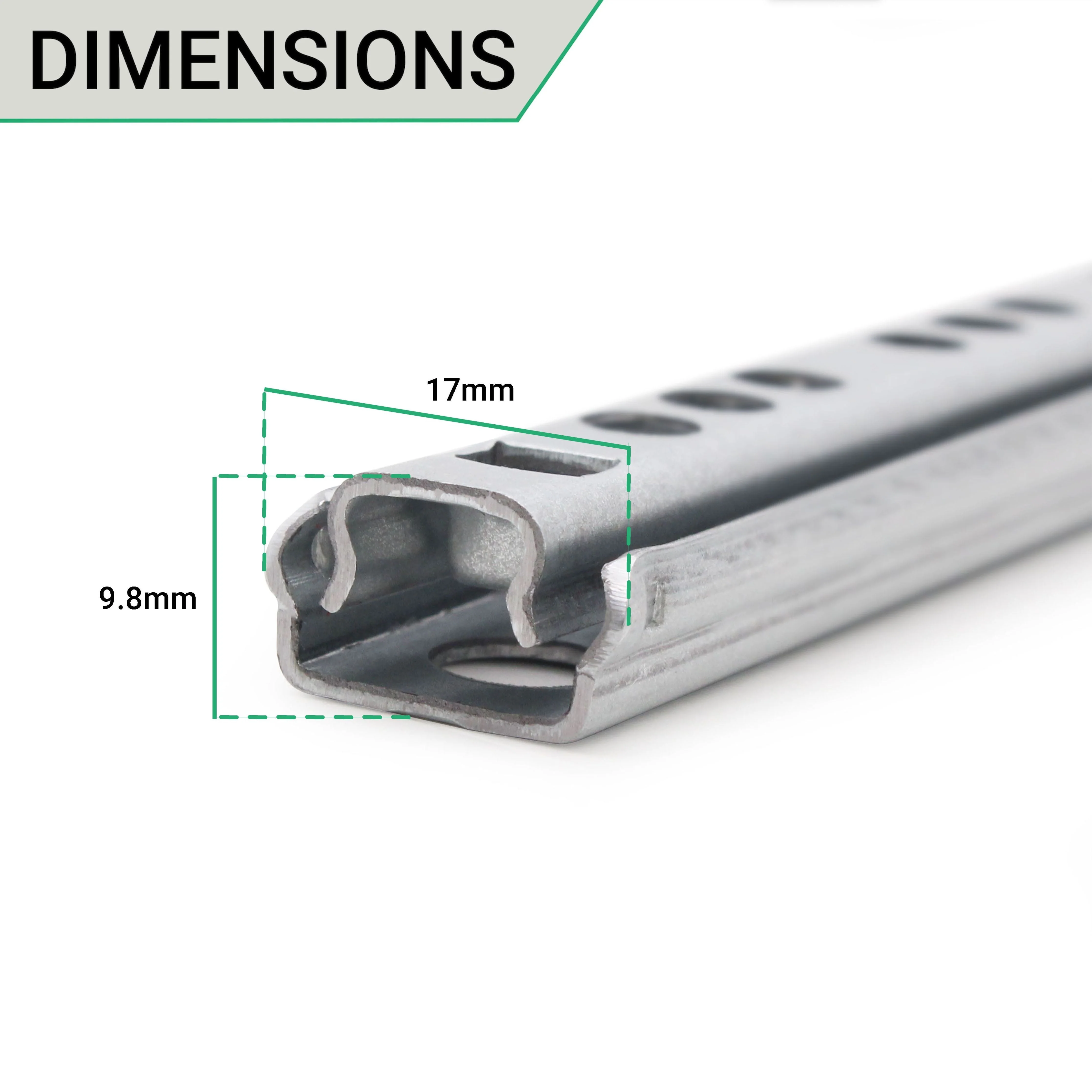 Groove 17mm 2-Way Runner Ball Bearing Mini Slide Max 10kg 182mm - Image 4
