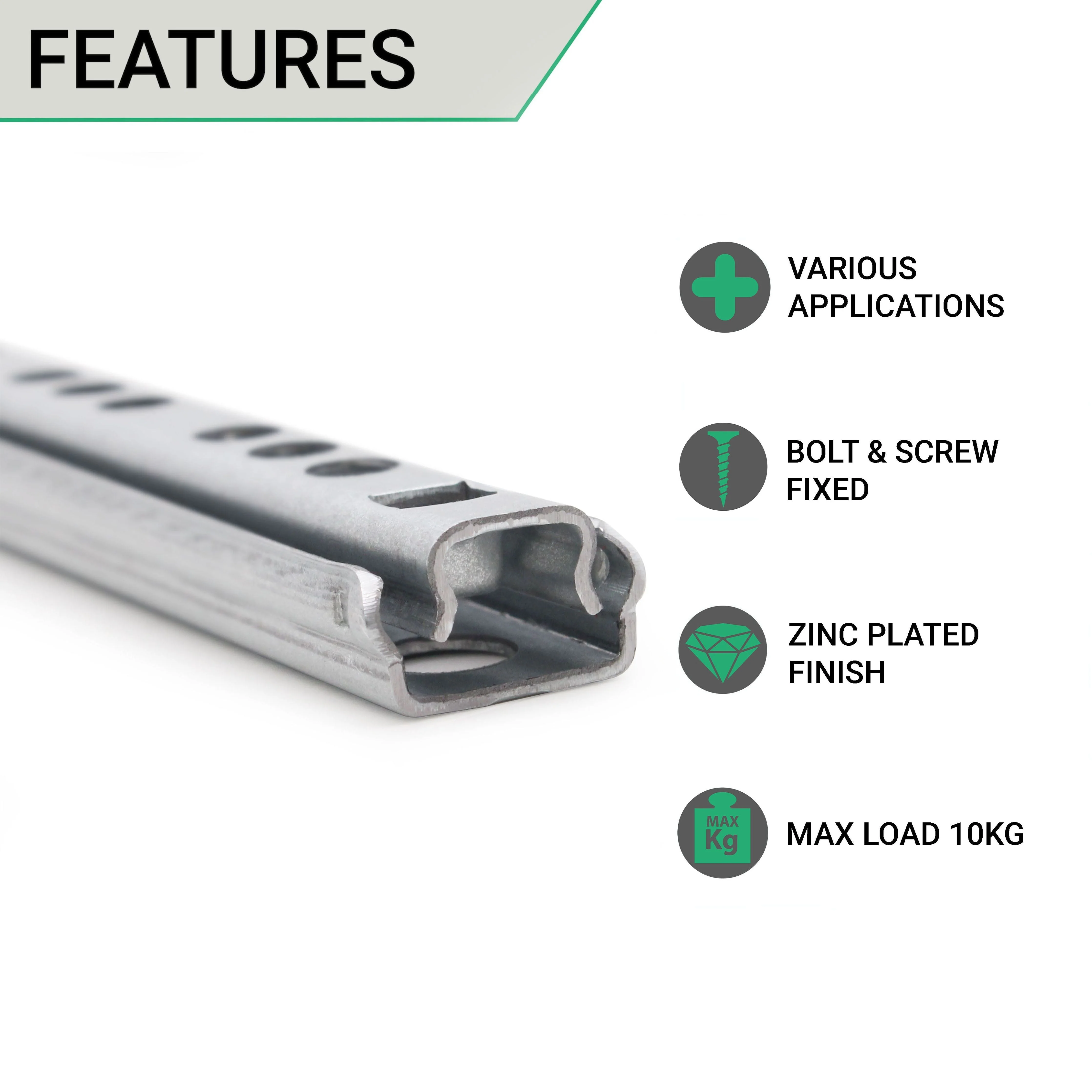 Groove 17mm 2-Way Runner Ball Bearing Mini Slide Max 10kg 344mm - Image 2