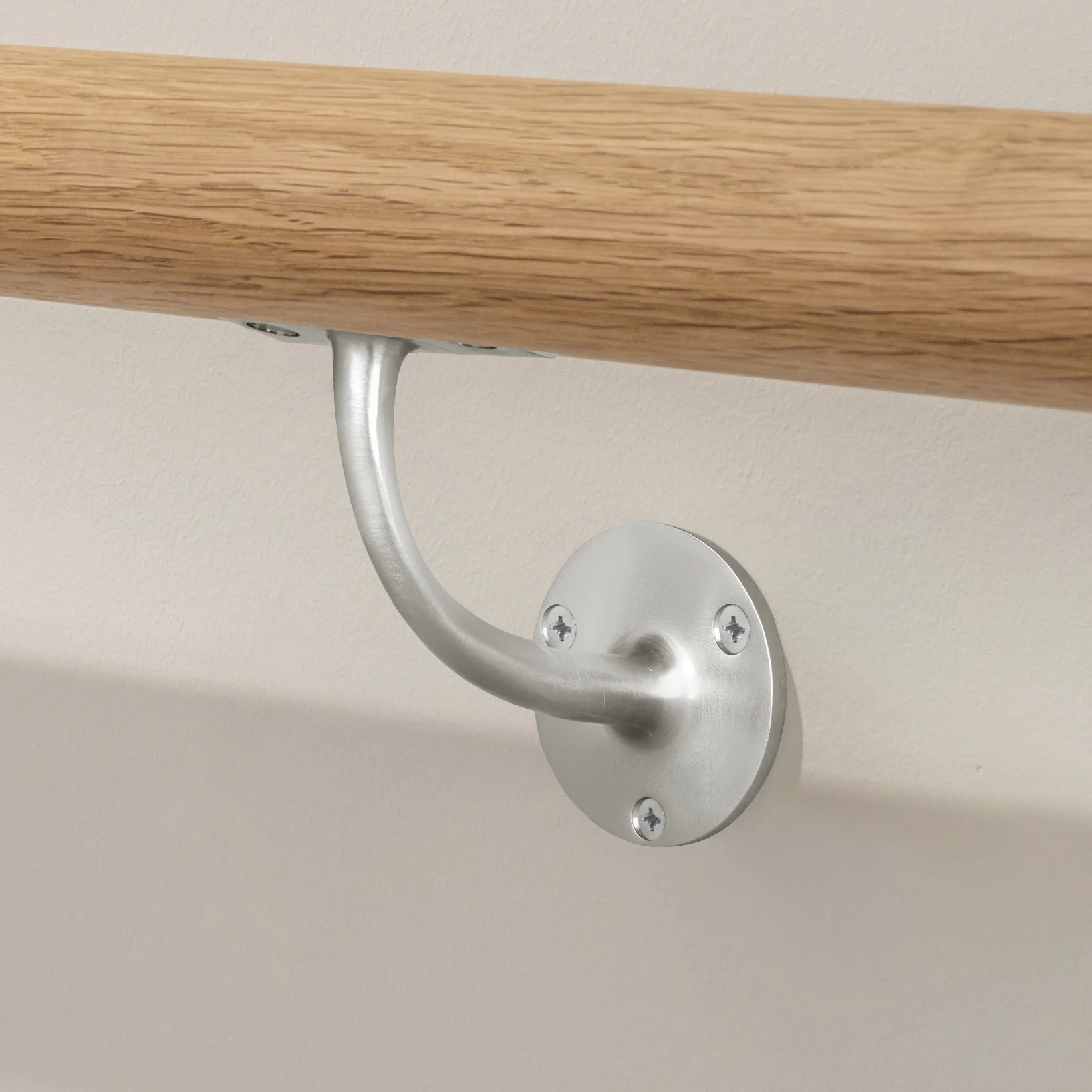 Handrail Bracket Heavy Pattern - 63mm / 2.5 Inch - Satin Nickel Plated - Image 4