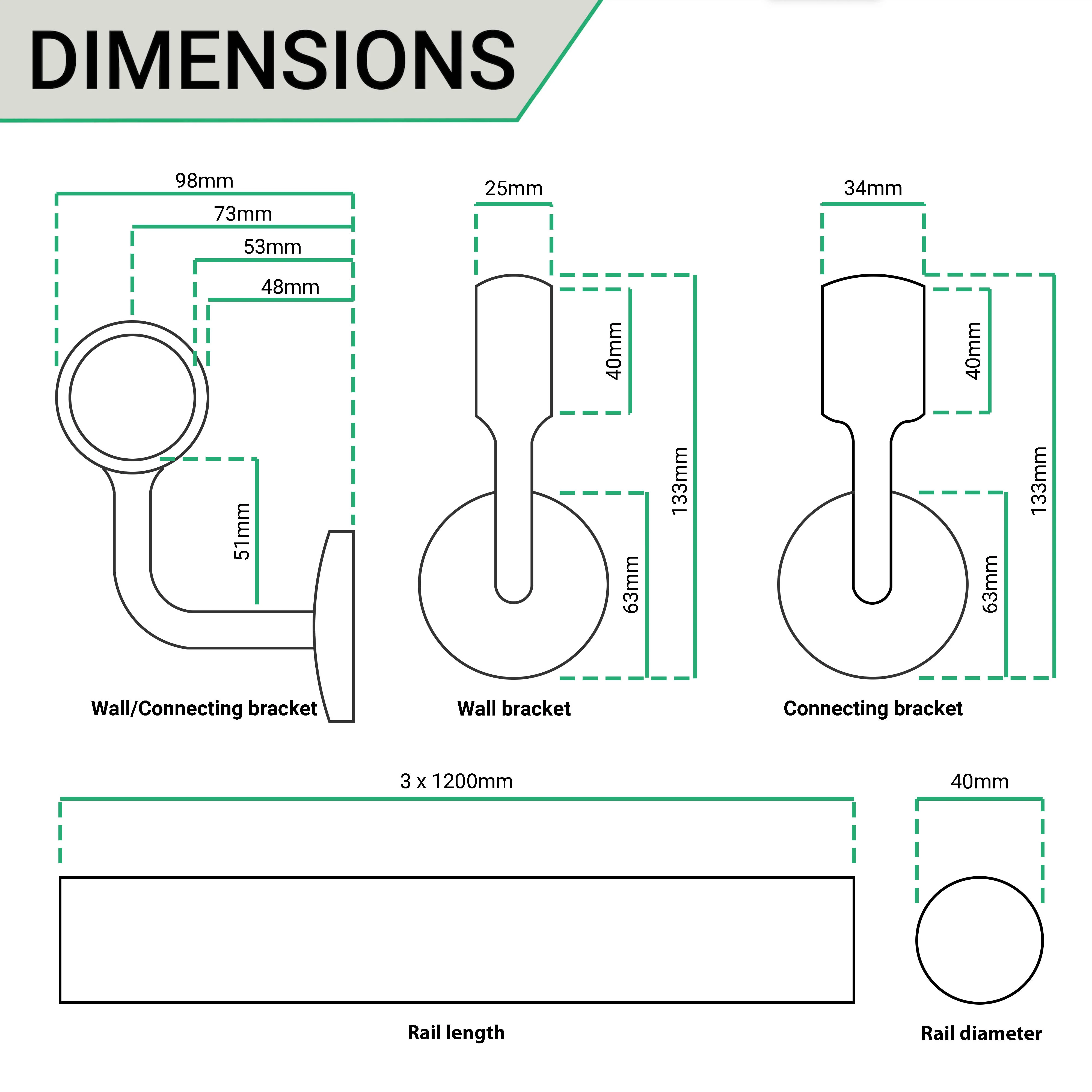 Handrail Bracket - Brushed Silver - Image 2