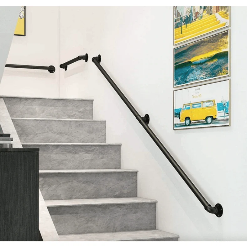 Black Handrail Grab Rail Kit 3440mm - Cast Iron - Image 8