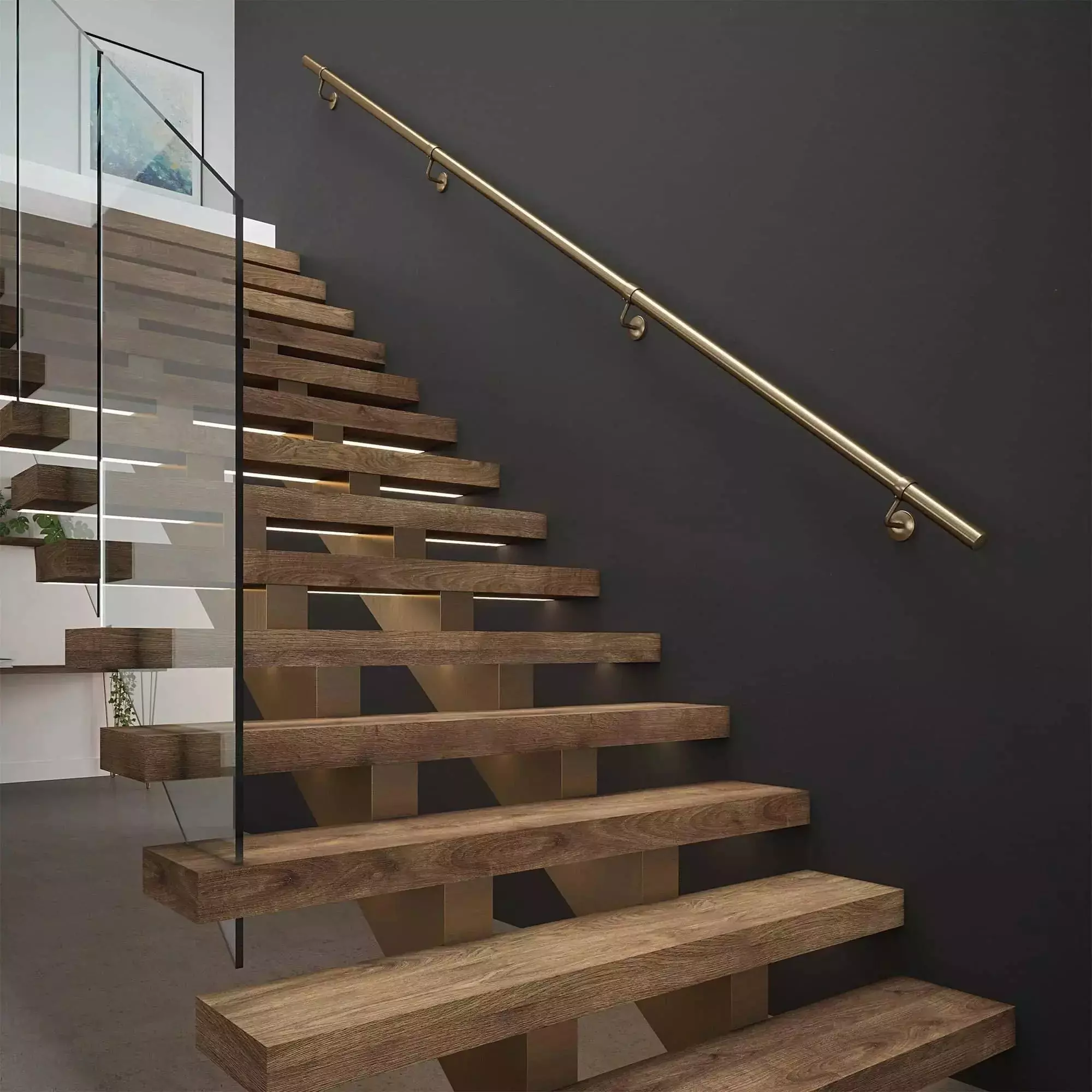 Handrail Kit - Interior Use - 3600mm - Antique Brass - Image 7