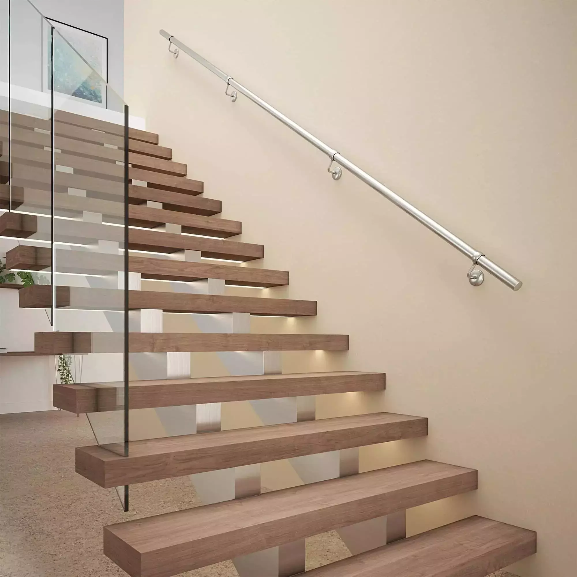 Handrail Kit - Interior Use - 3600mm - Brushed Chrome - Image 8