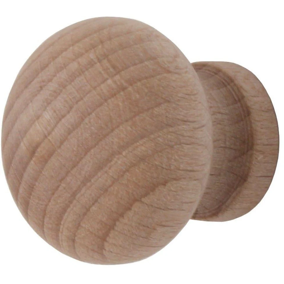 Hardwood Timber Cupboard Knob - 38mm - Unfinished