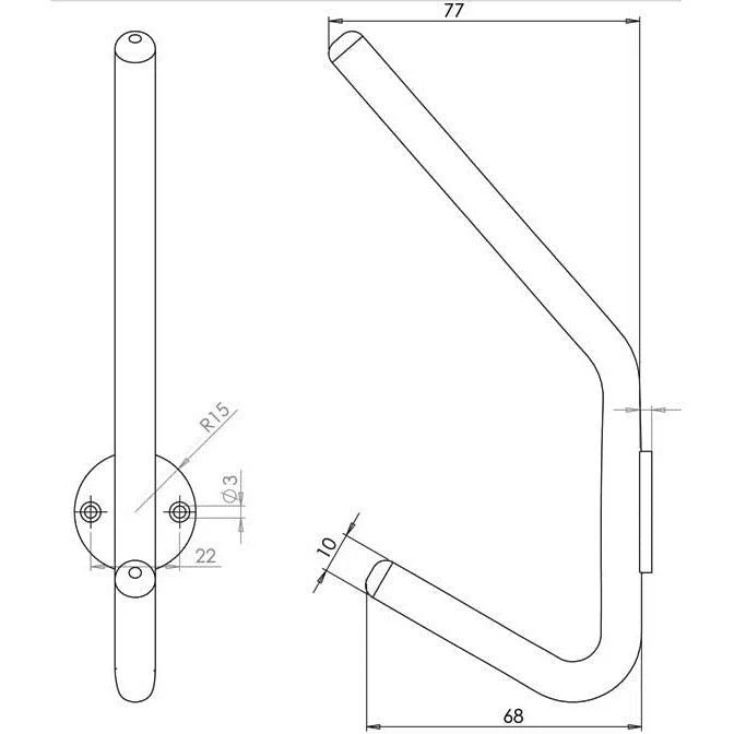 Hat and Coat Hook - 130mm - Satin Stainless Steel - Image 2