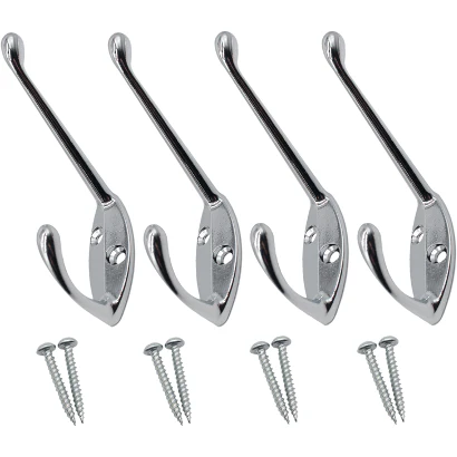 Hat and Coat Hook - 60mm - Polished Chrome - Pack of 4
