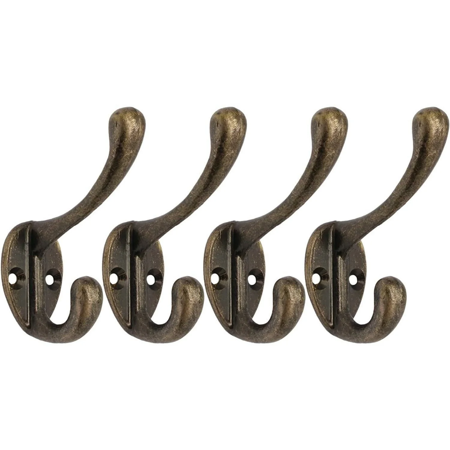 Hat Coat & Robe Hook - Antique Brass - Pack of 4