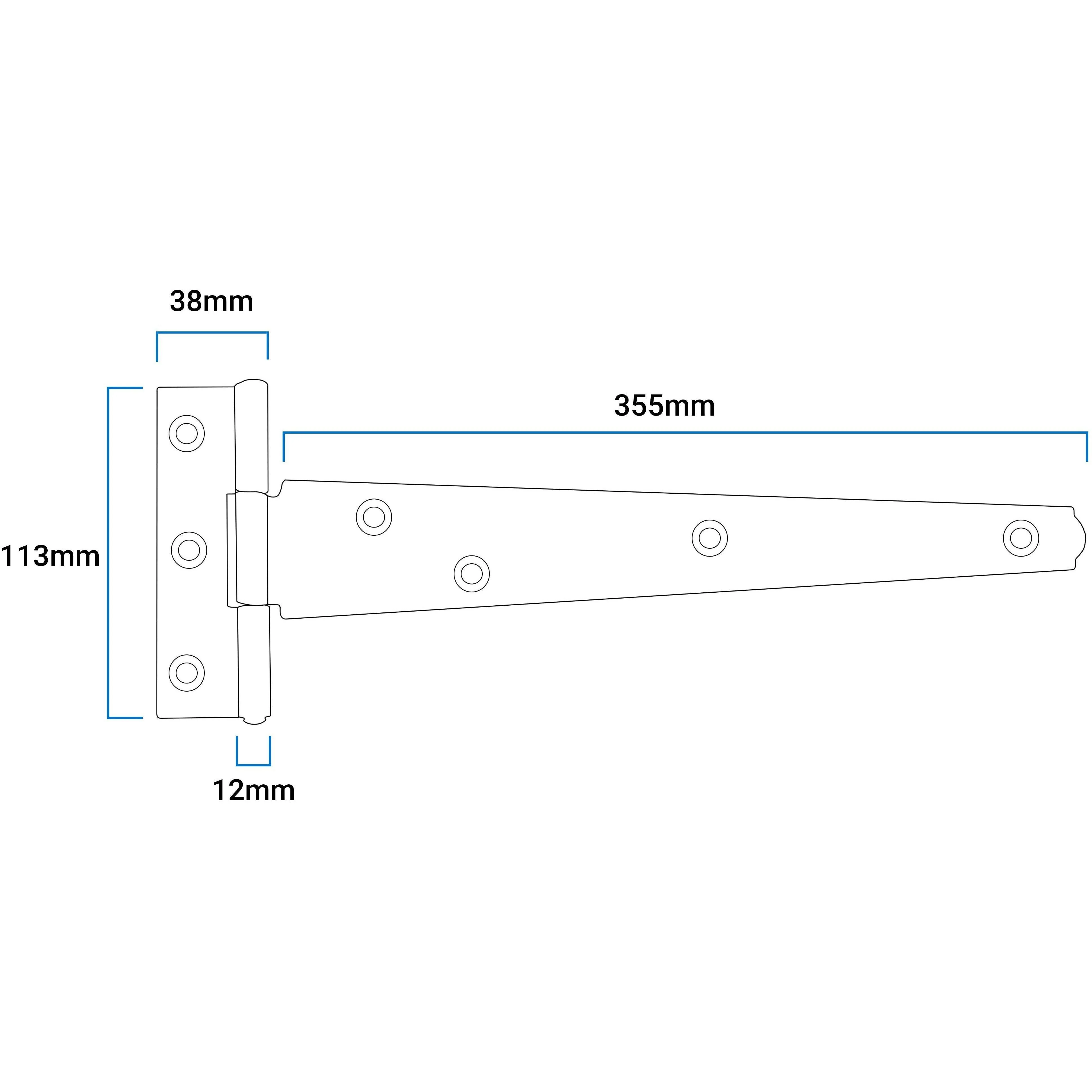 HD Gate Kit - Ring Latch - 350mm Hinges - 150mm Brenton Bolt - Black - Image 4