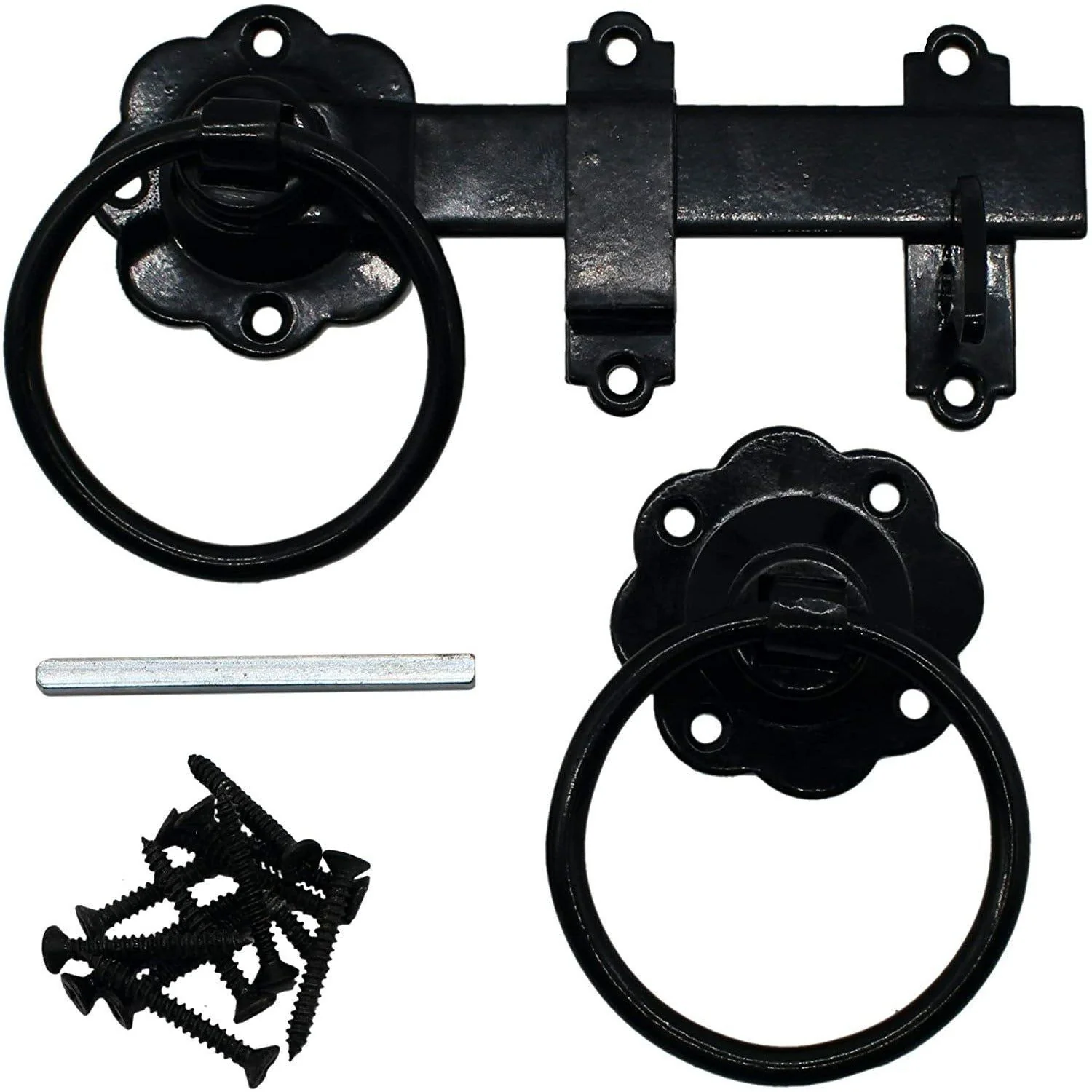 HD Gate Kit - Ring Latch - 350mm Hinges - 150mm Brenton Bolt - Black - Image 5
