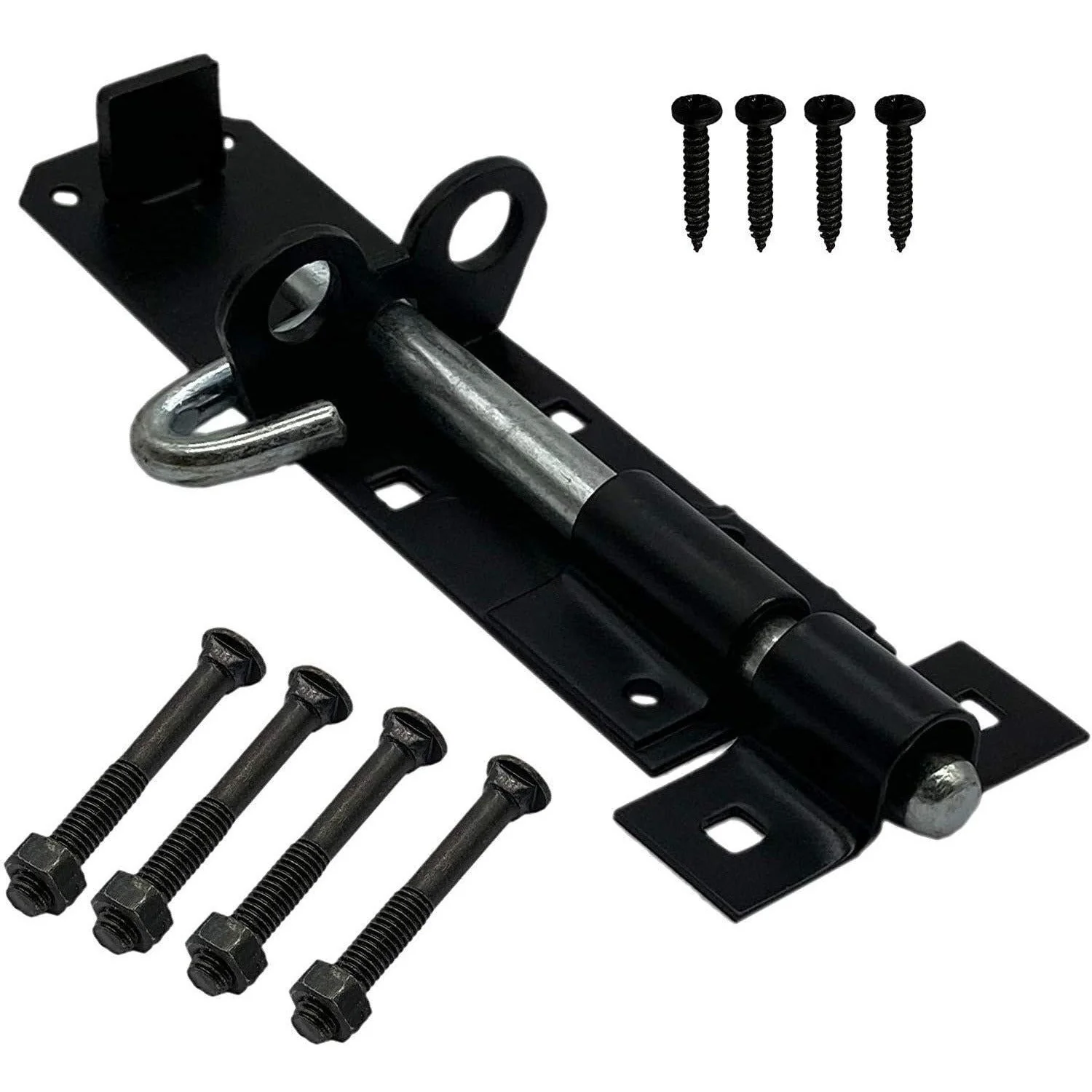 HD Gate Kit - Ring Latch - 350mm Hinges - 150mm Brenton Bolt - Black - Image 9