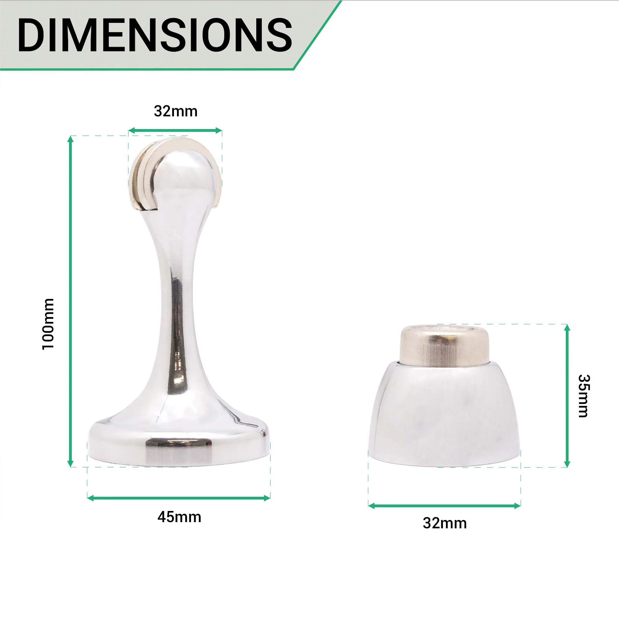 Heavy Duty Magnetic Door Holder - Polished Chrome - Image 3