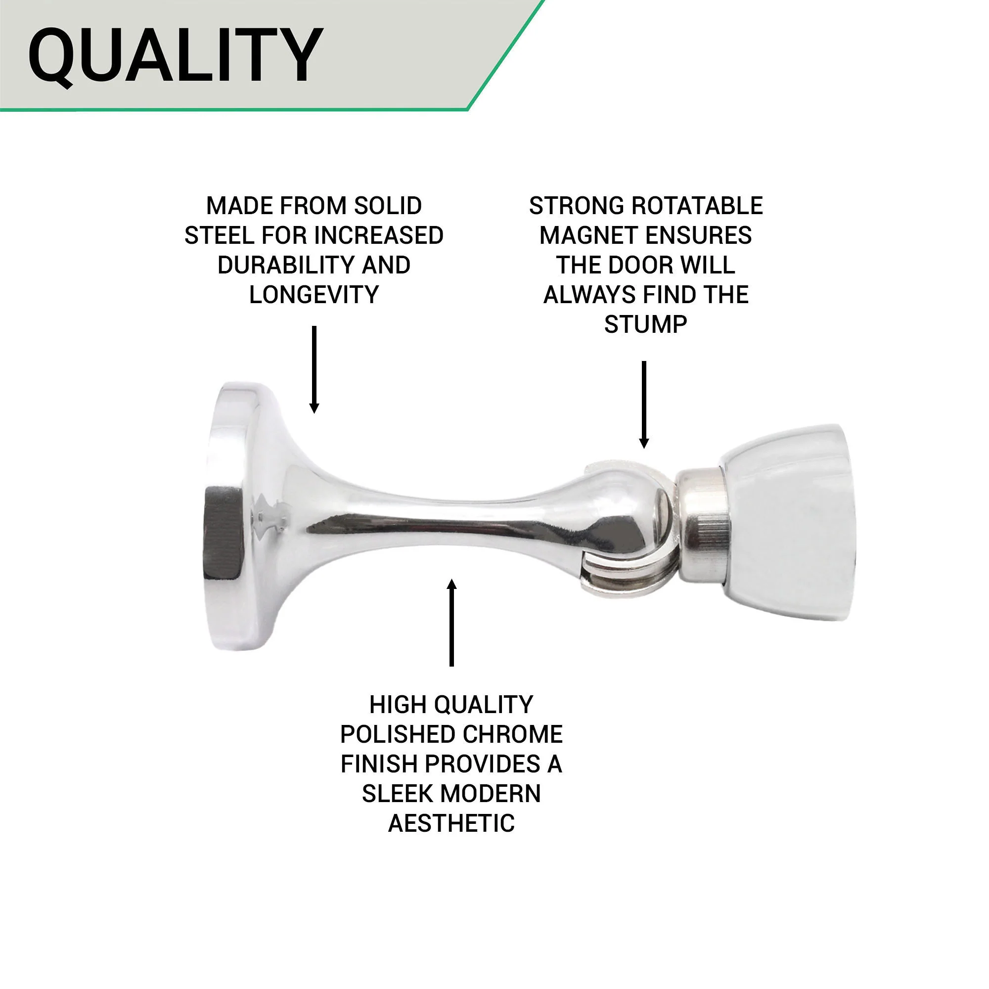 Heavy Duty Magnetic Door Holder - Polished Chrome - Image 4