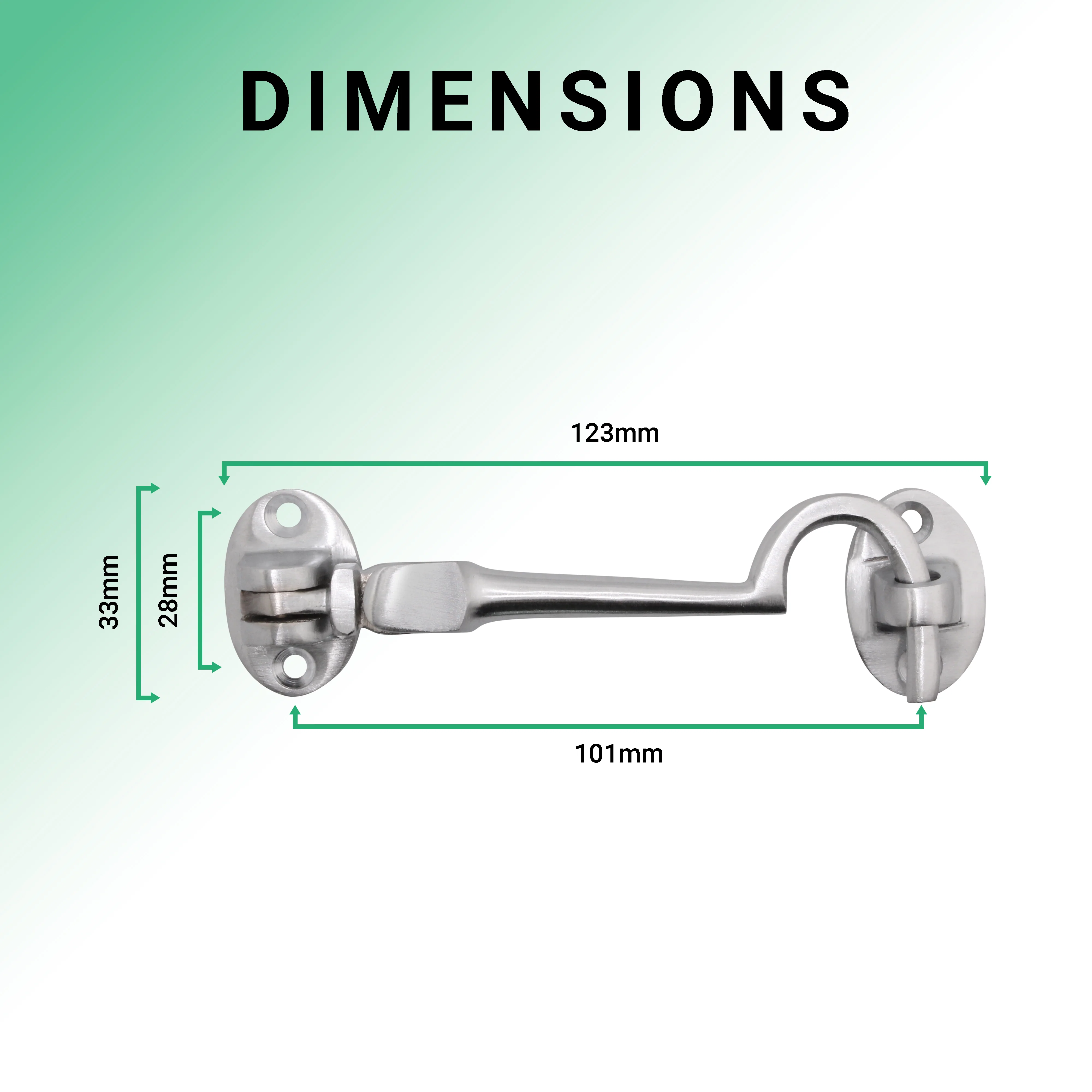 Heavy Duty Silent Cabin Hook And Eye - 102mm - Satin Chrome - Image 4