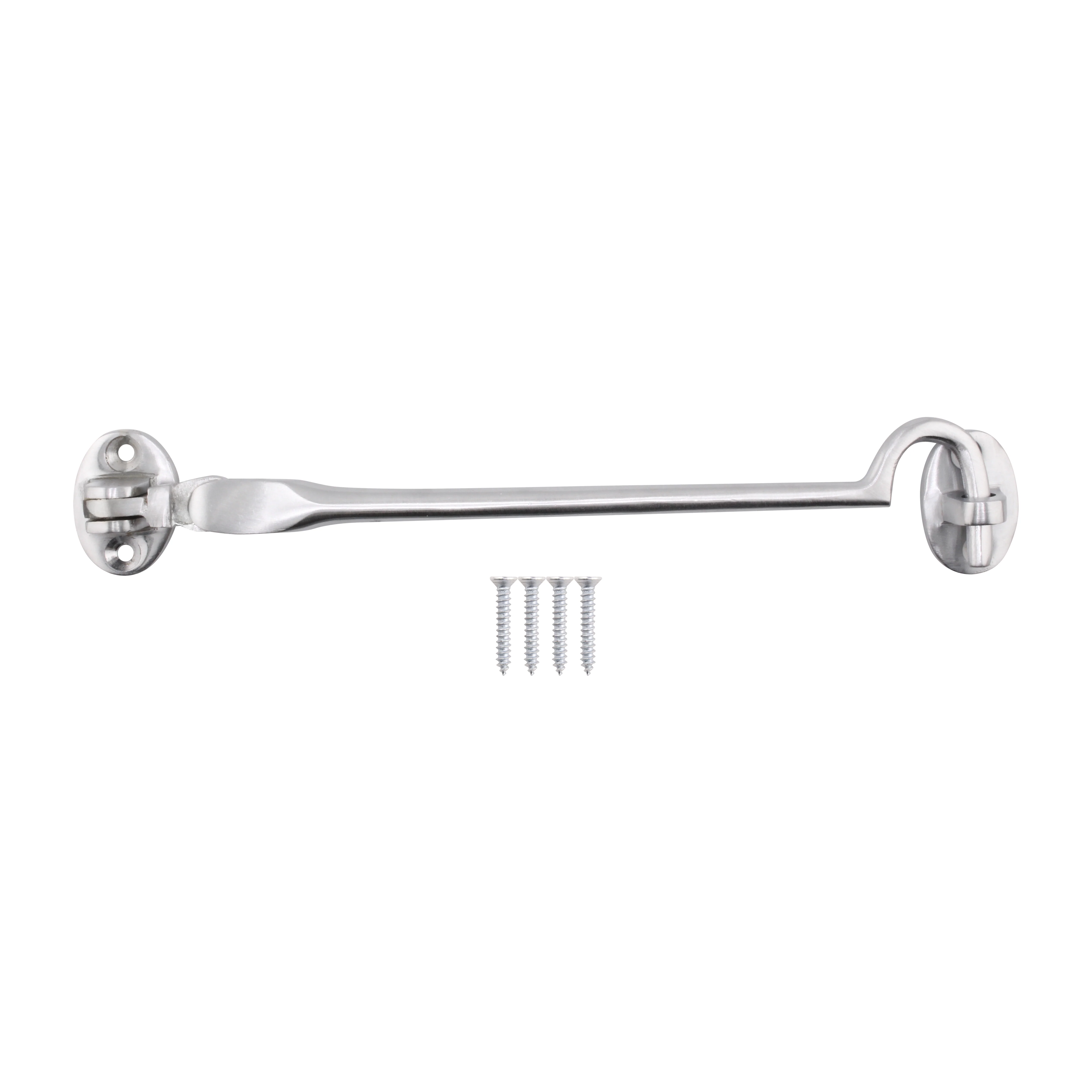 Heavy Duty Silent Cabin Hook And Eye - 250mm - Satin Chrome