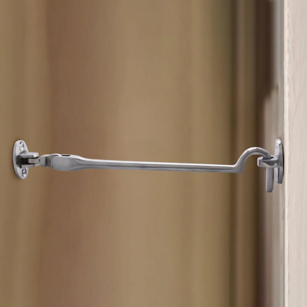 Heavy Duty Silent Cabin Hook And Eye - 300mm - Satin Chrome - Image 5