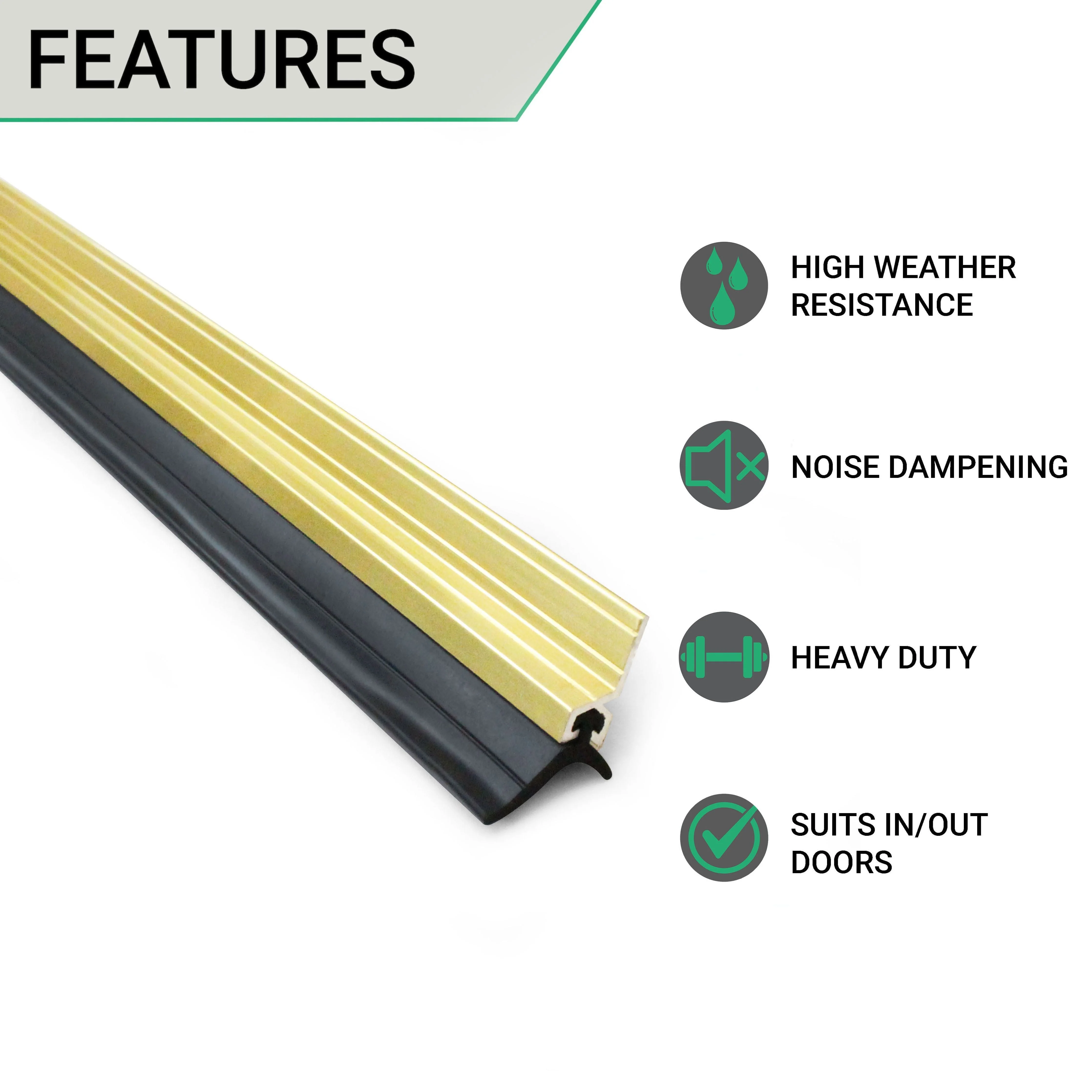 Heavy Duty Single Door Weather Seal Set - Gold - Image 2