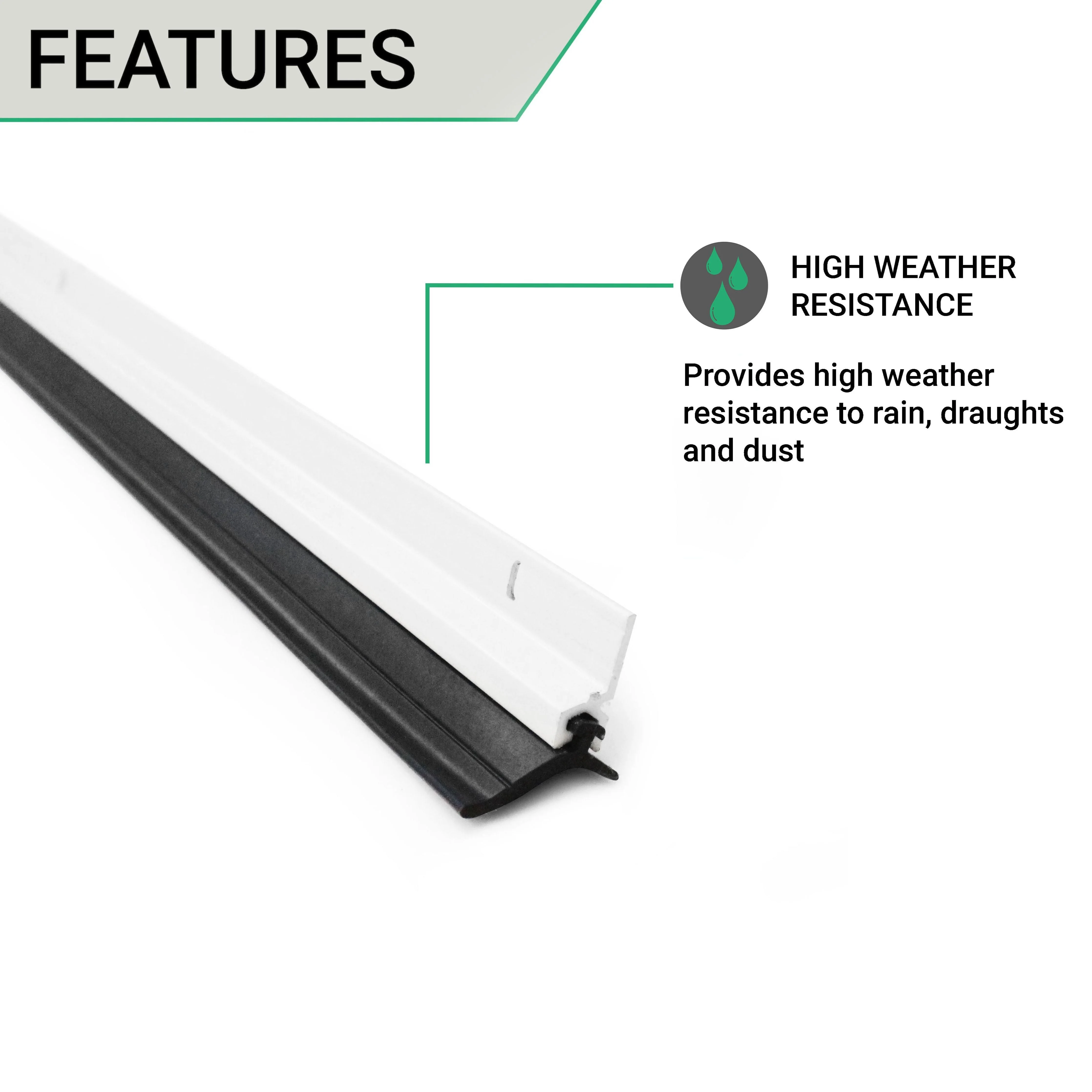 Heavy Duty Single Door Weather Seal Set - White - Image 3