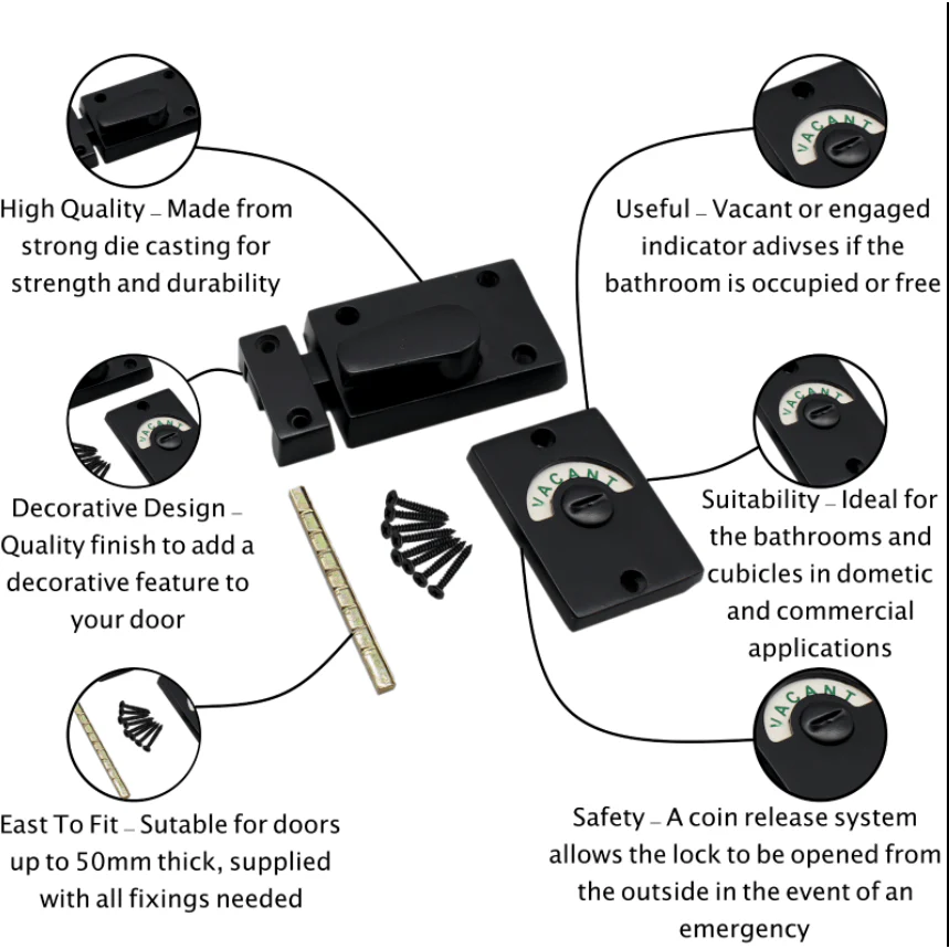 Toilet Indicator Bolt Traditional - Matt Black - Image 2