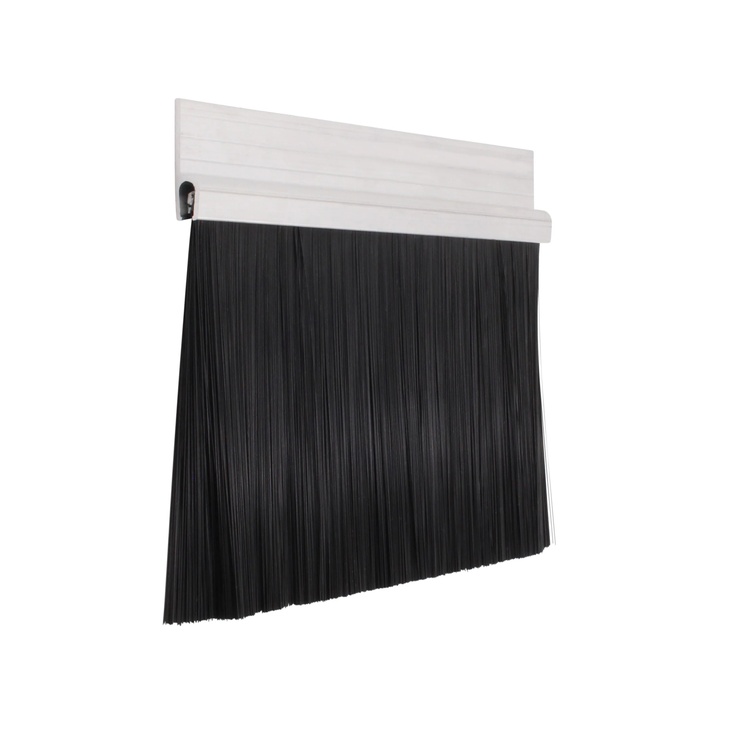 Industrial Brush Strip 100mm Brush 30mm Carrier Door Bottom Seal - 3000mm - Mill Aluminium