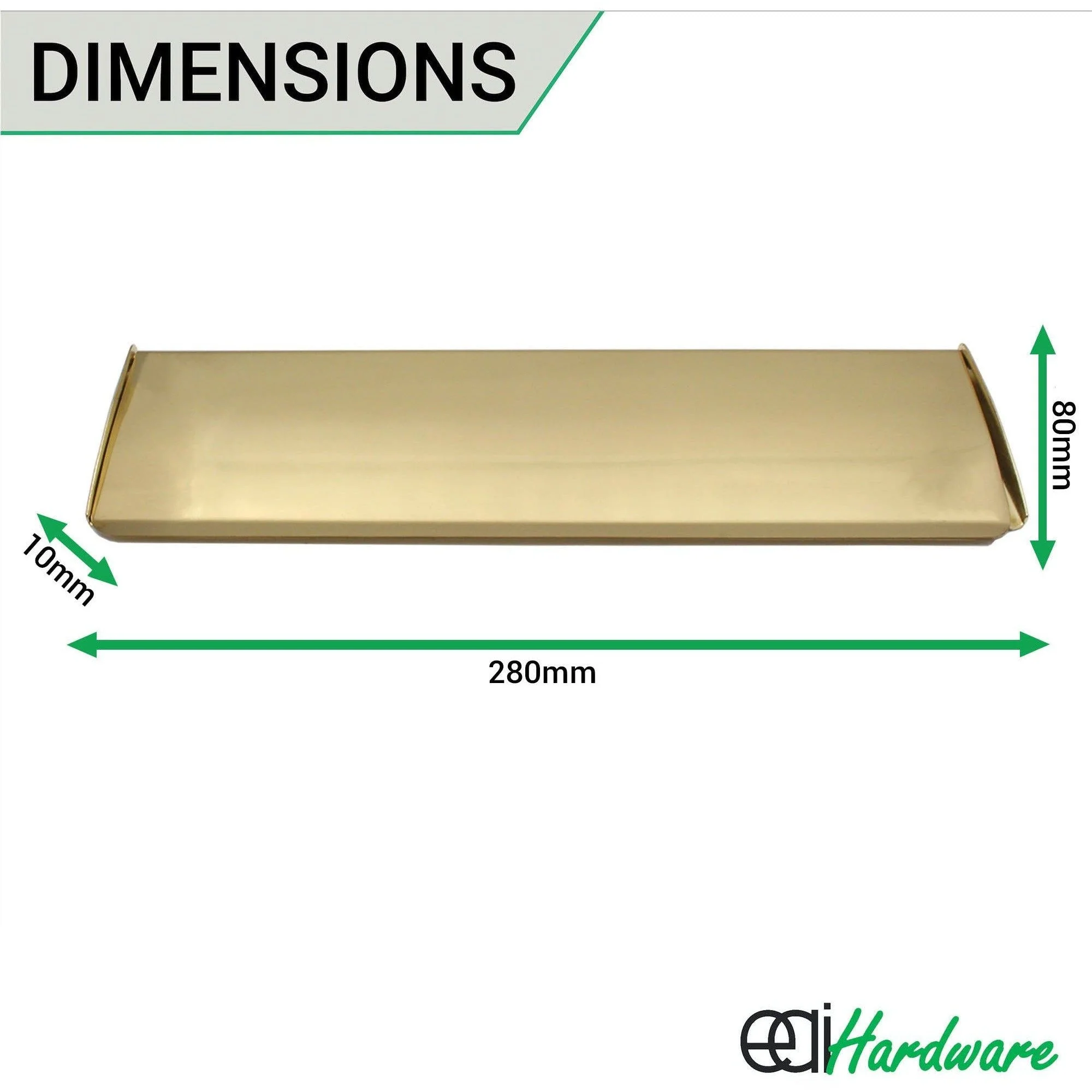 Inner Letter Box Tidy - 280x80mm - Polished Brass - Image 4