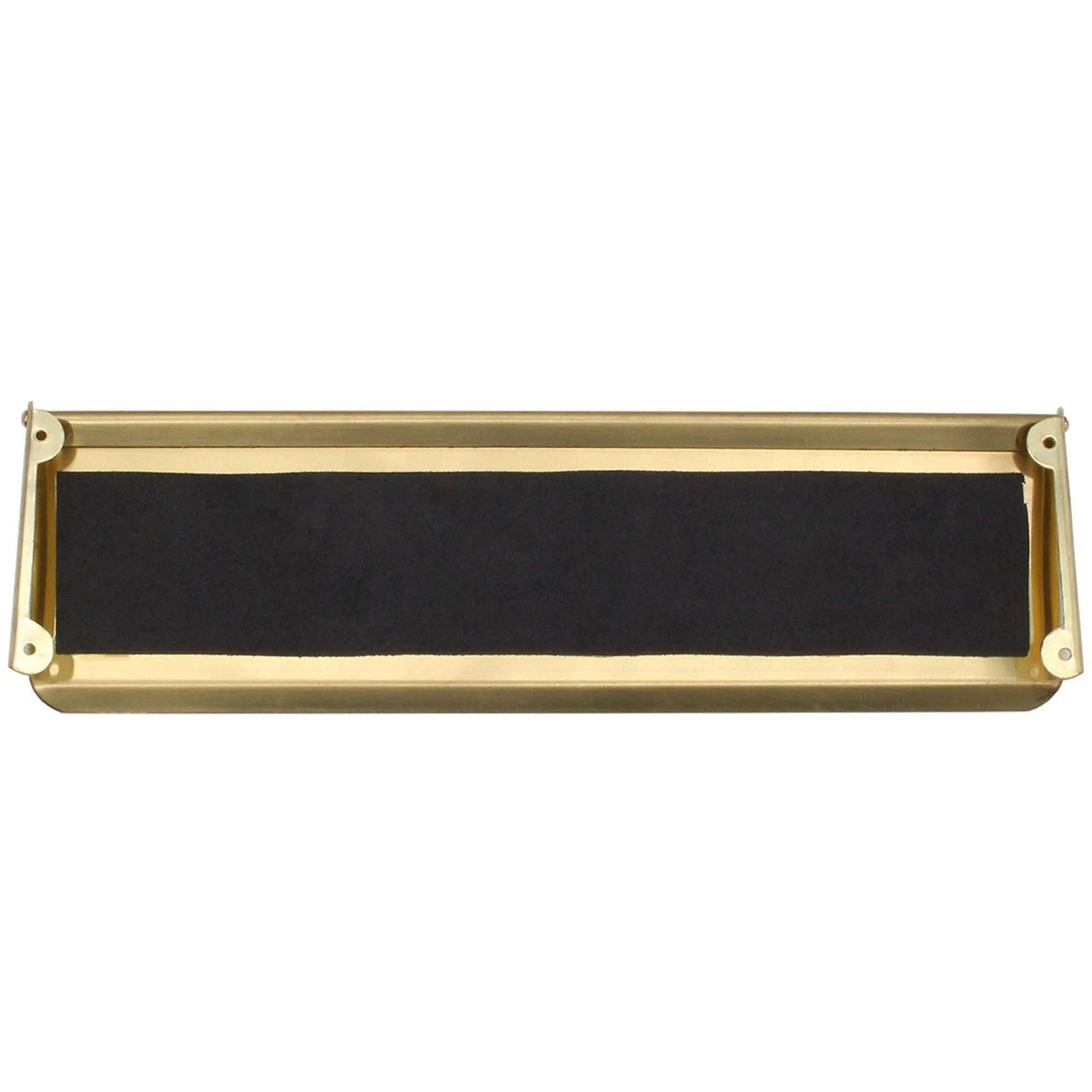 Curved Interior Inner Letter Box Tidy Flap - 355x127mm - Polished Brass - Image 2