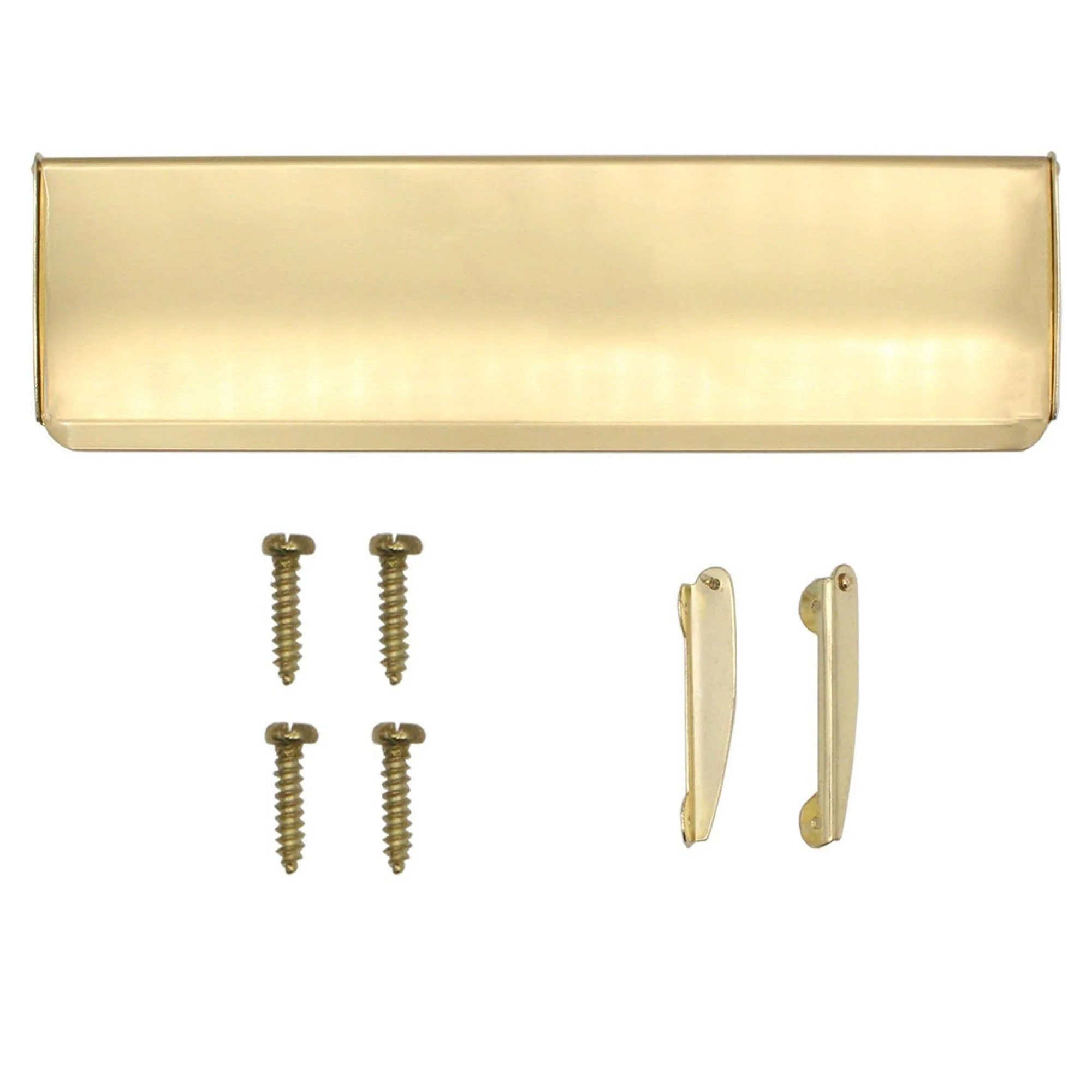 Inner Letter Box Tidy - 400x127mm - Polished Brass
