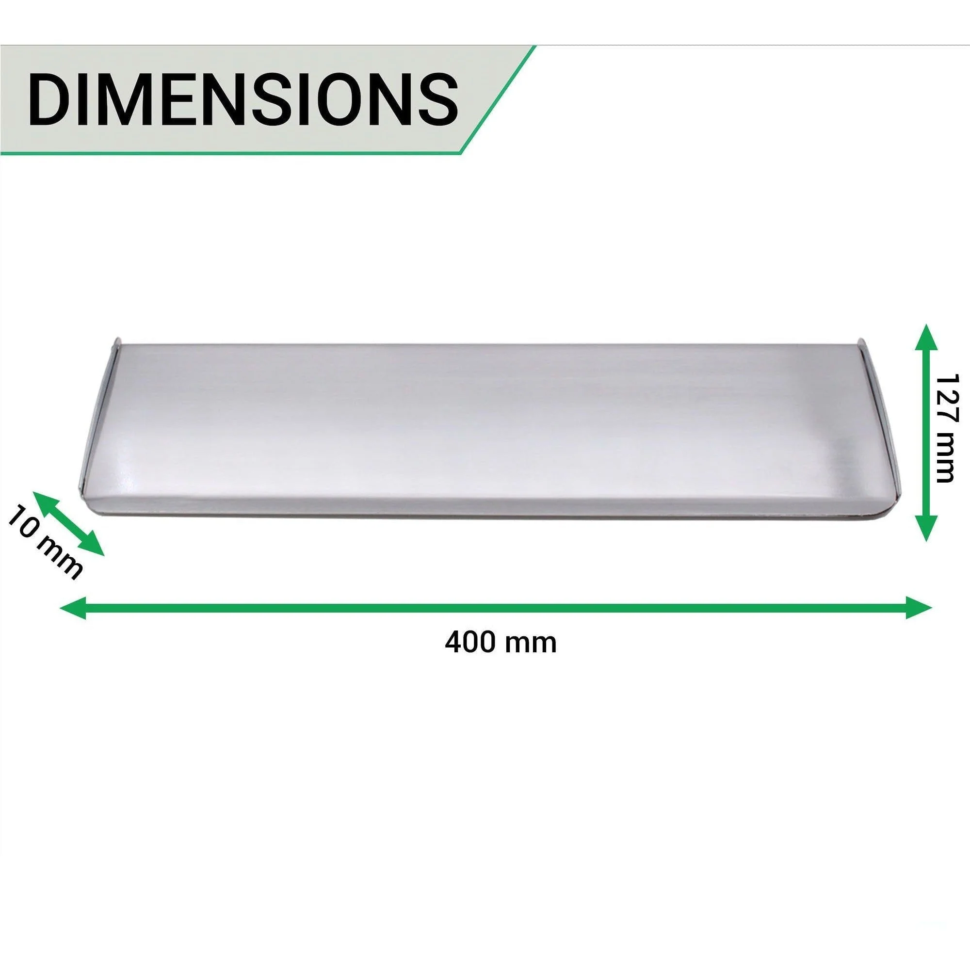 Inner Letter Box Tidy - 400x127mm - Satin Chrome - Image 4