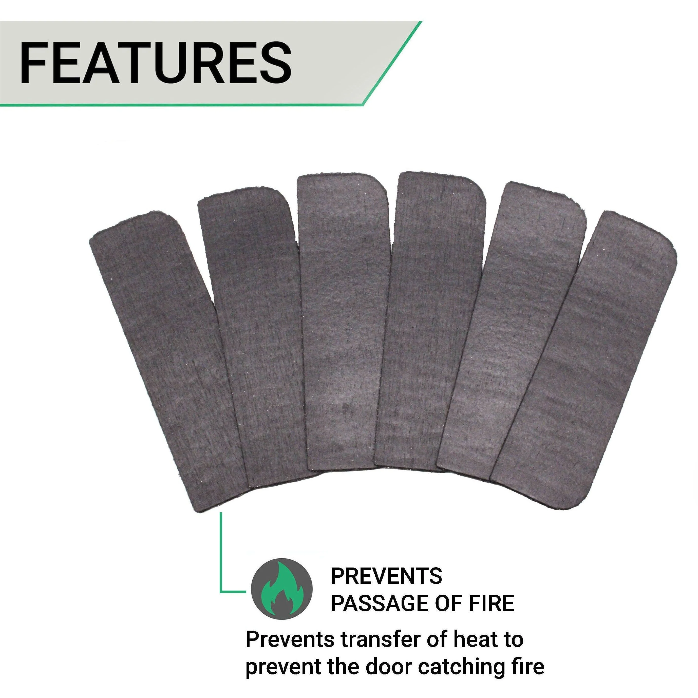 Intumescent Hinge Pads Self Adhesive - Graphite - Box of 300 - 100 x 31 x 0.8mm Radius - Suit 102 x 76mm Hinge - Image 2