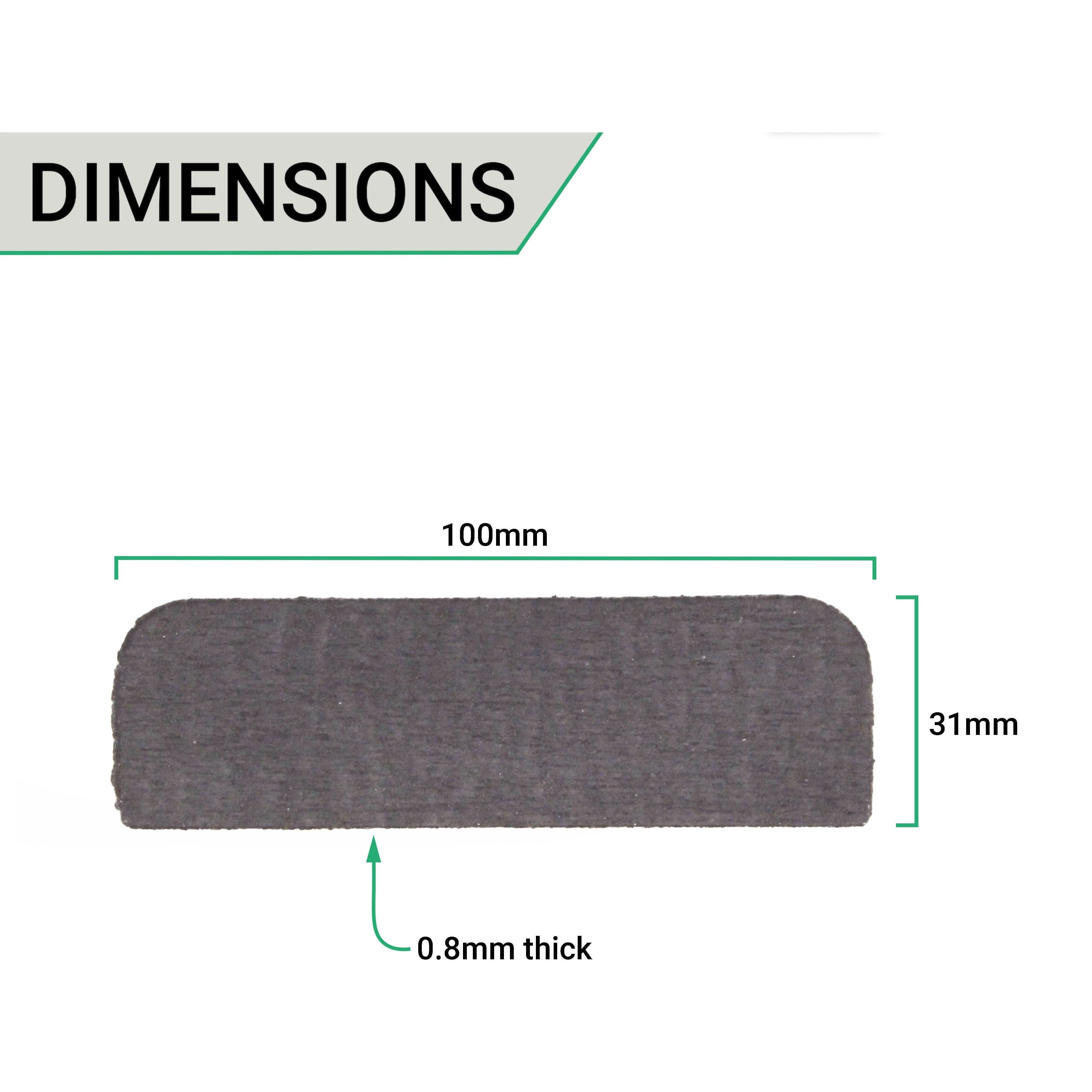 Intumescent Hinge Pads Self Adhesive - Graphite - Box of 300 - 100 x 31 x 0.8mm Radius - Suit 102 x 76mm Hinge - Image 3