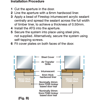 Intumescent Louvre Vent Grill Cover - 112 x 225mm - Silver - Image 3