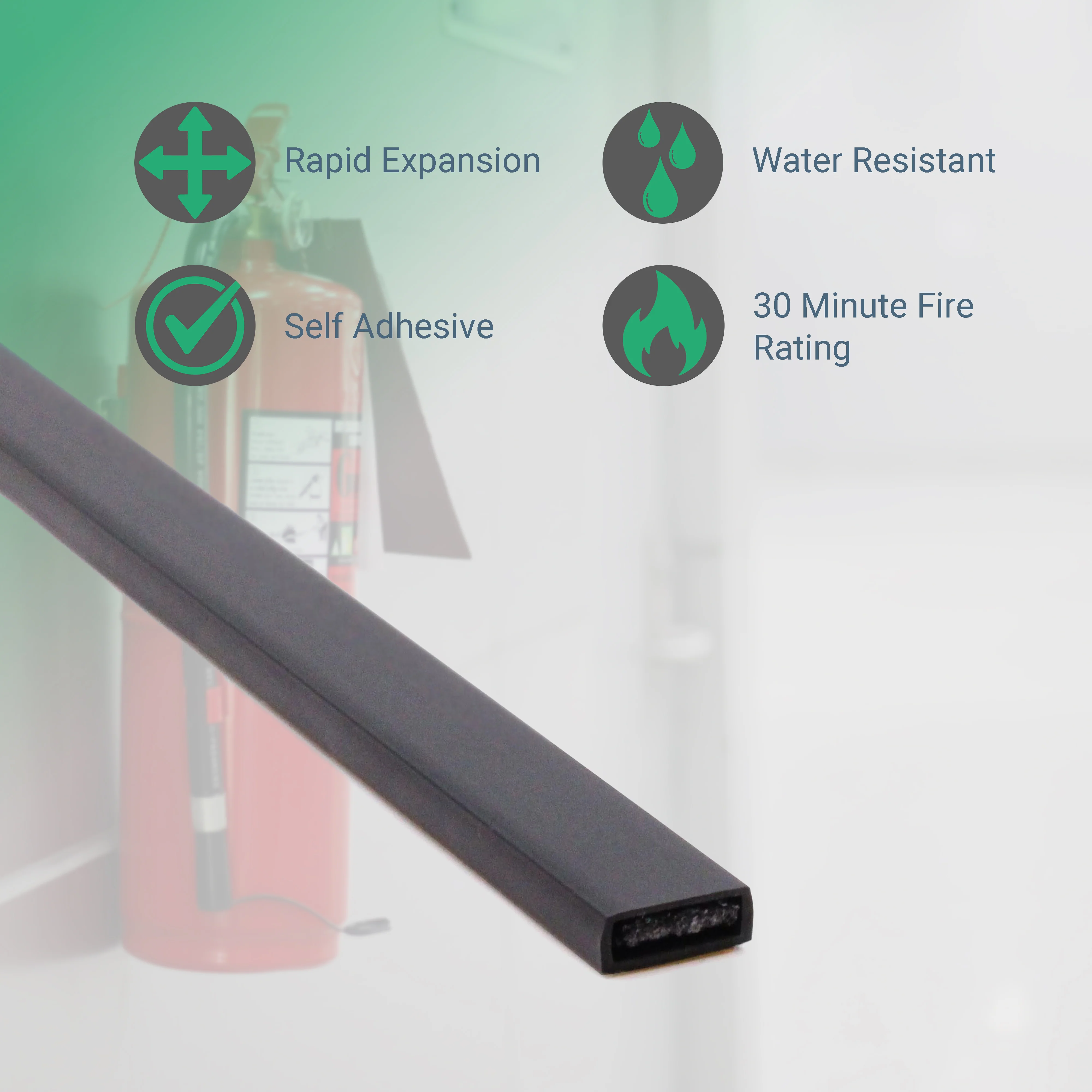 Intumescent Seal Strip - Fire Only - 20x4x2100mm - Black - Pack of 50 - Image 4