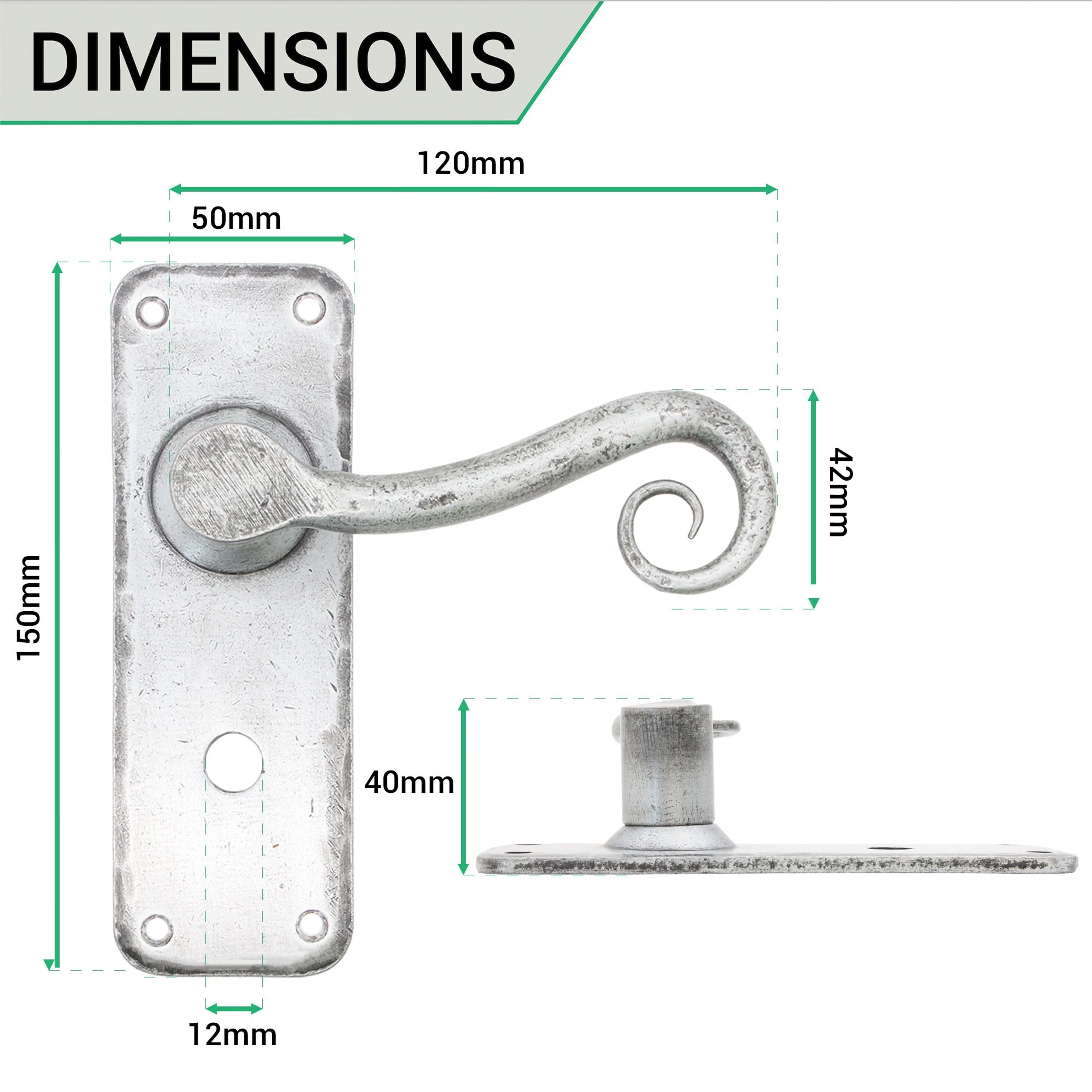 Iron Lever Curly Rustic Pewter Bathroom Set - Image 3