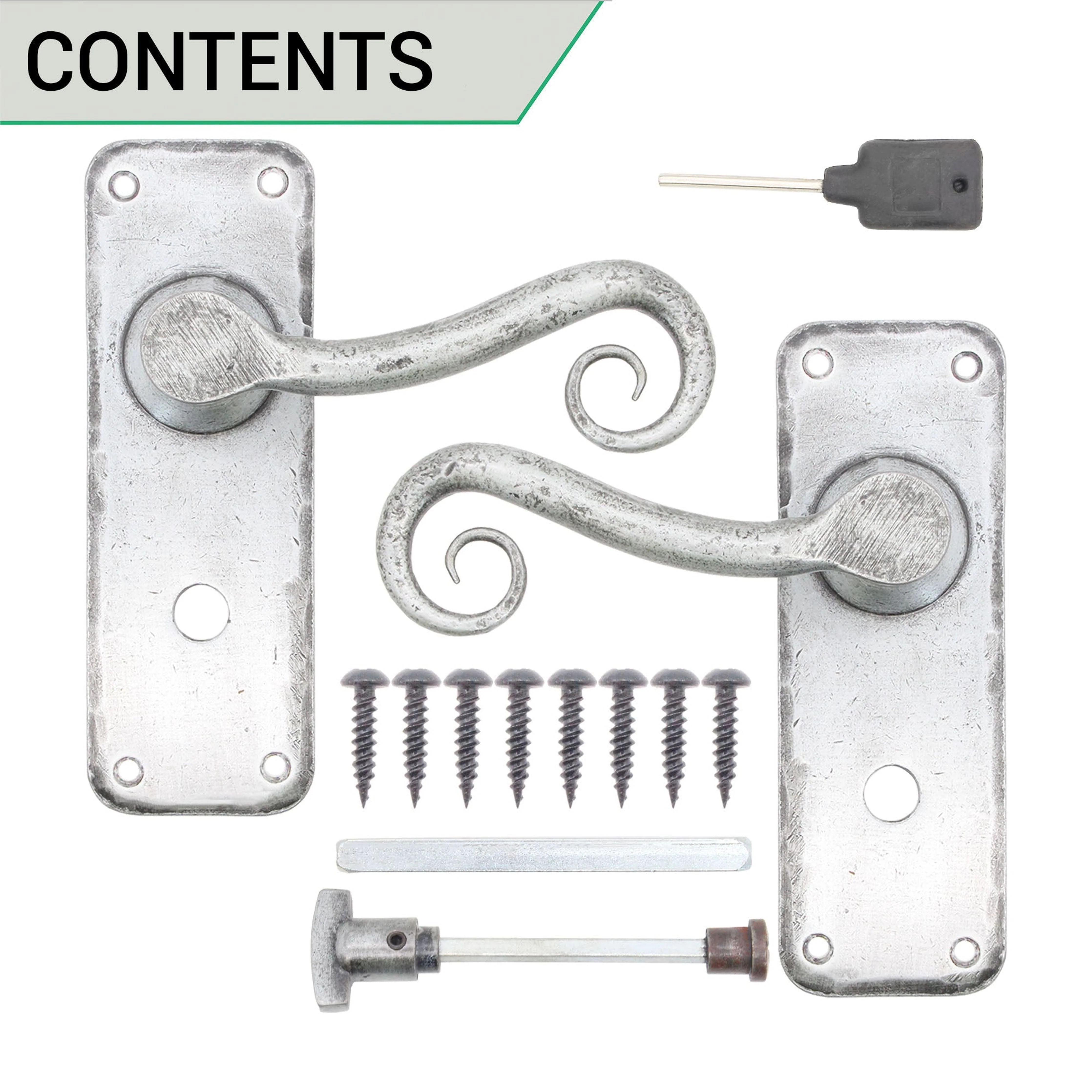 Iron Lever Curly Rustic Pewter Bathroom Set - Image 5