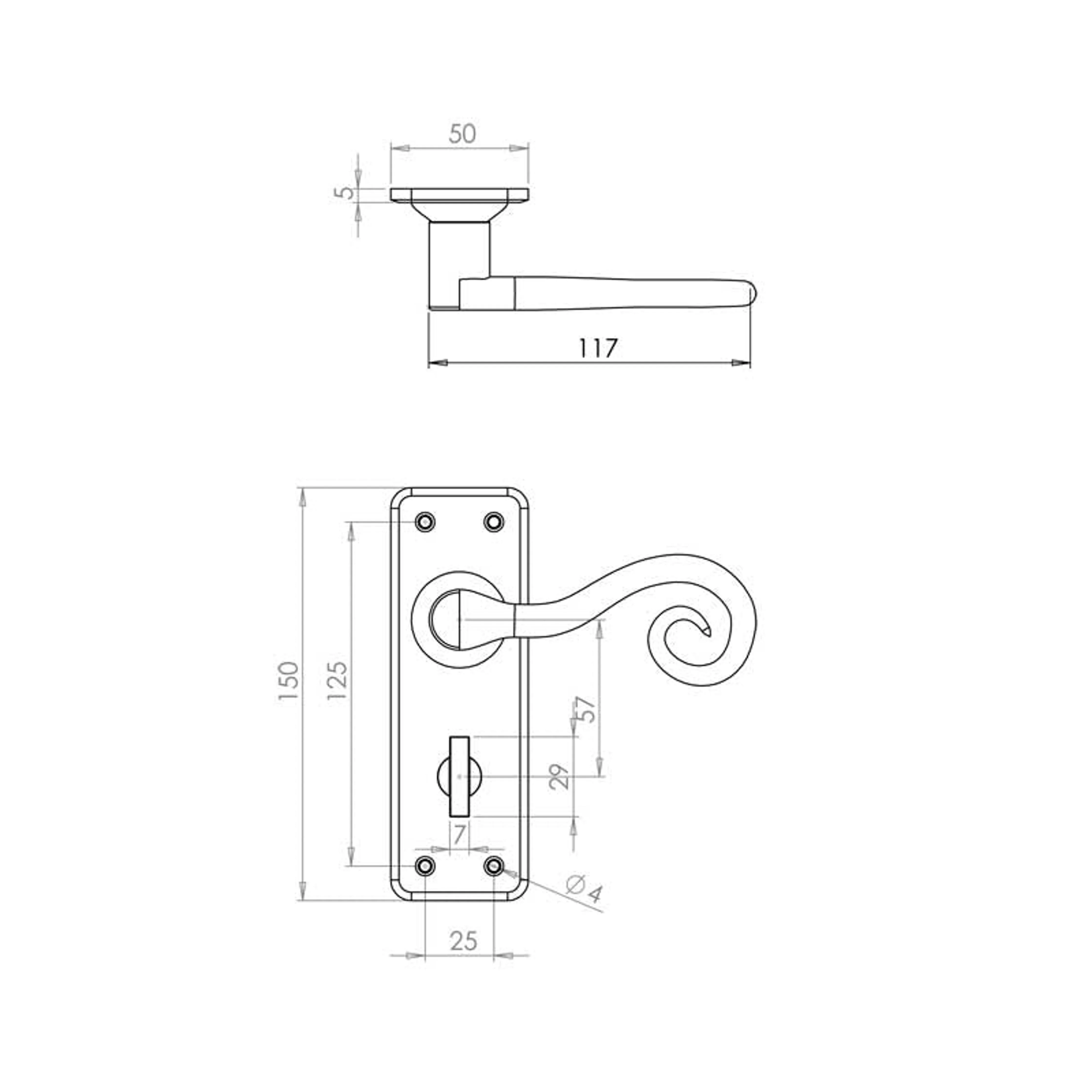 Iron Lever Curly Rustic Pewter Bathroom Set - Image 7