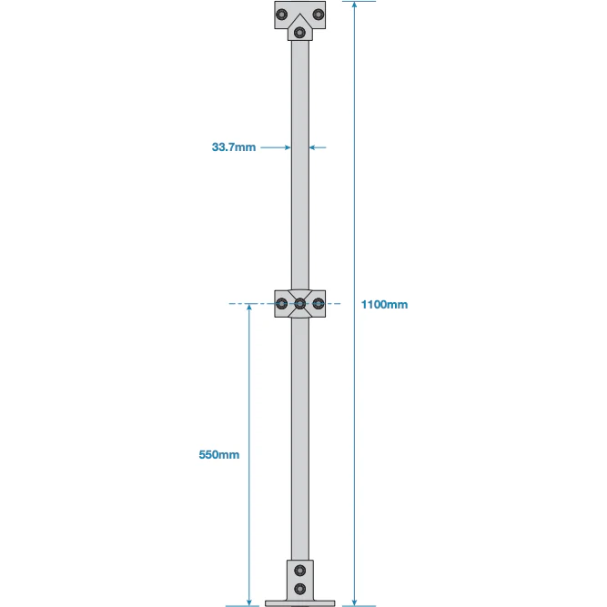 Key Clamp Mid Post Pre Assembled - Suit 33.7mm Tube - Galvanised - Image 3
