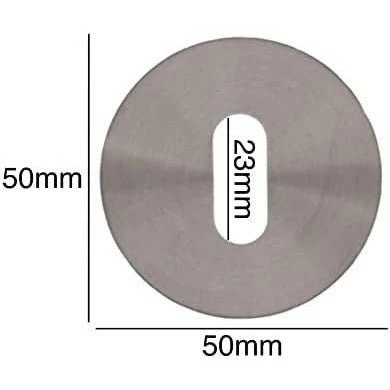 Keyhole Cover Escutcheon Standard Key Pattern - 52 x 8mm - Satin Stainless Steel - Image 2