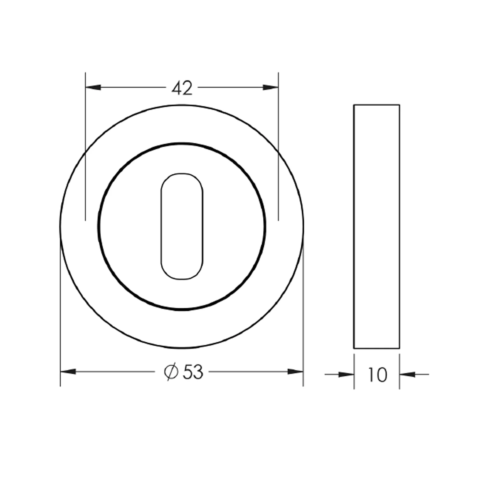 Keyhole Escutcheon - Antique Brass - Image 2