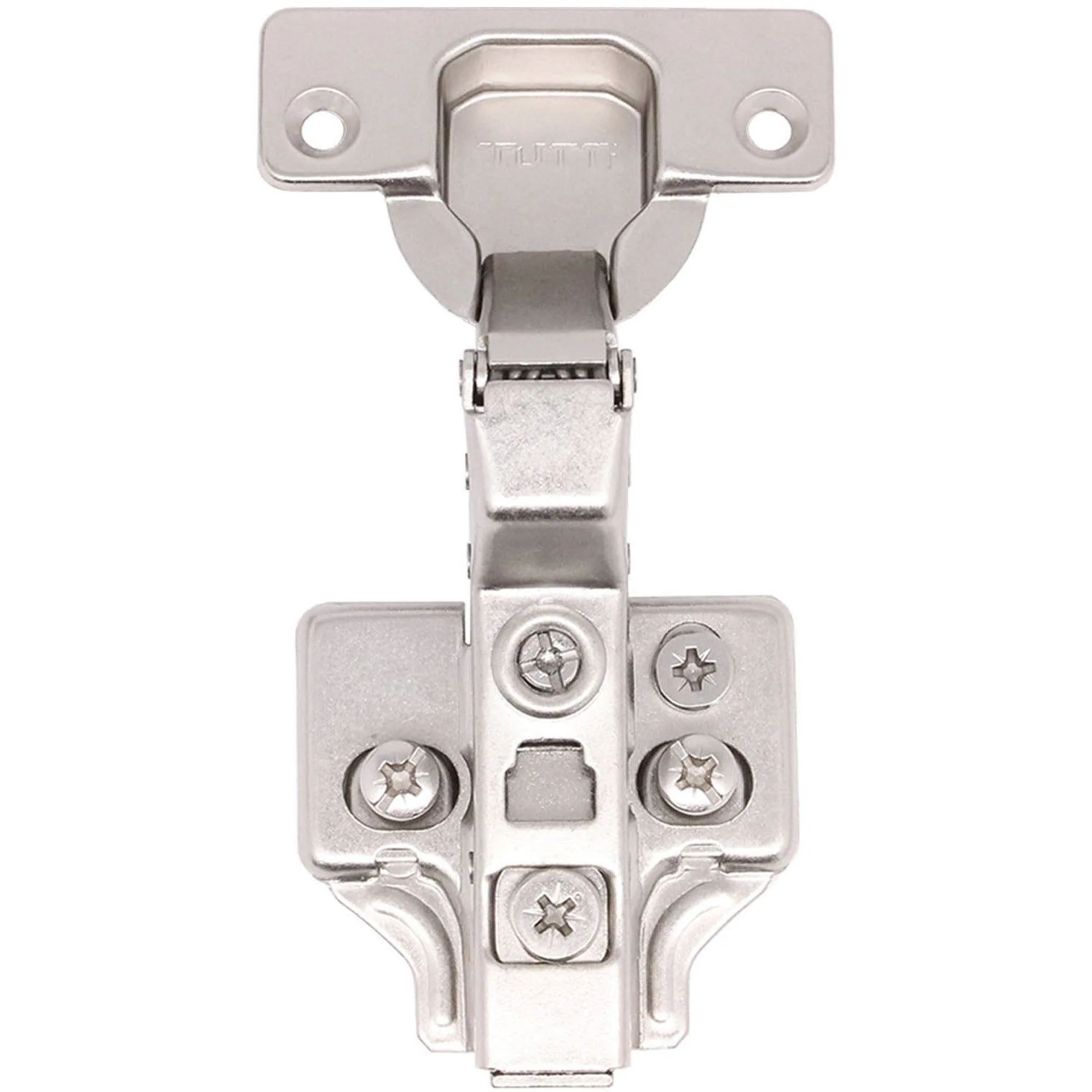 35mm Clip On Sprung Soft Close Kitchen Cabinet Hinge - INSET 110 Deg c/w Euro Screw on Plate