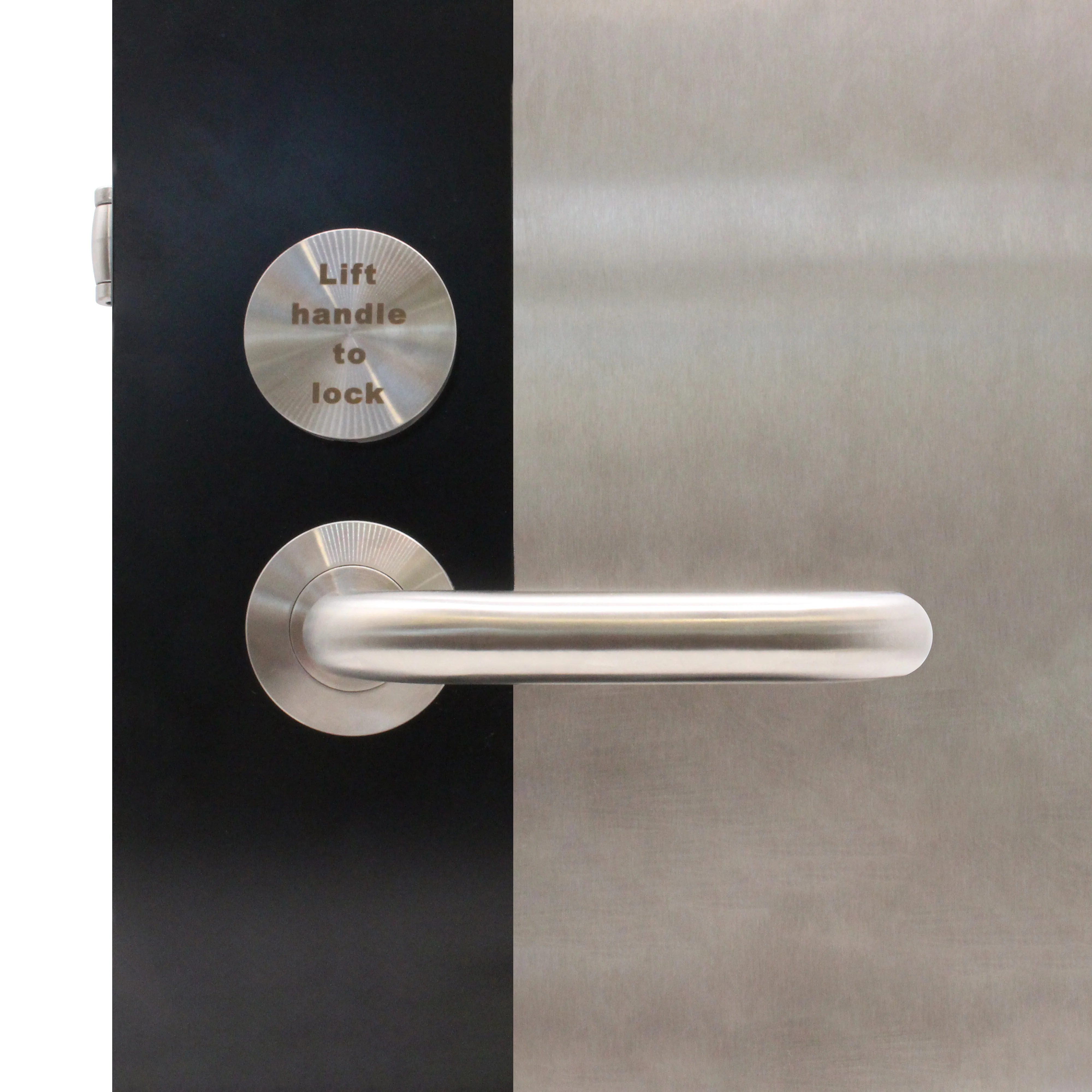 Lift To Lock Disabled Bathroom Toilet Door Lever Handle - 19mm - Satin Stainless Steel - Image 6