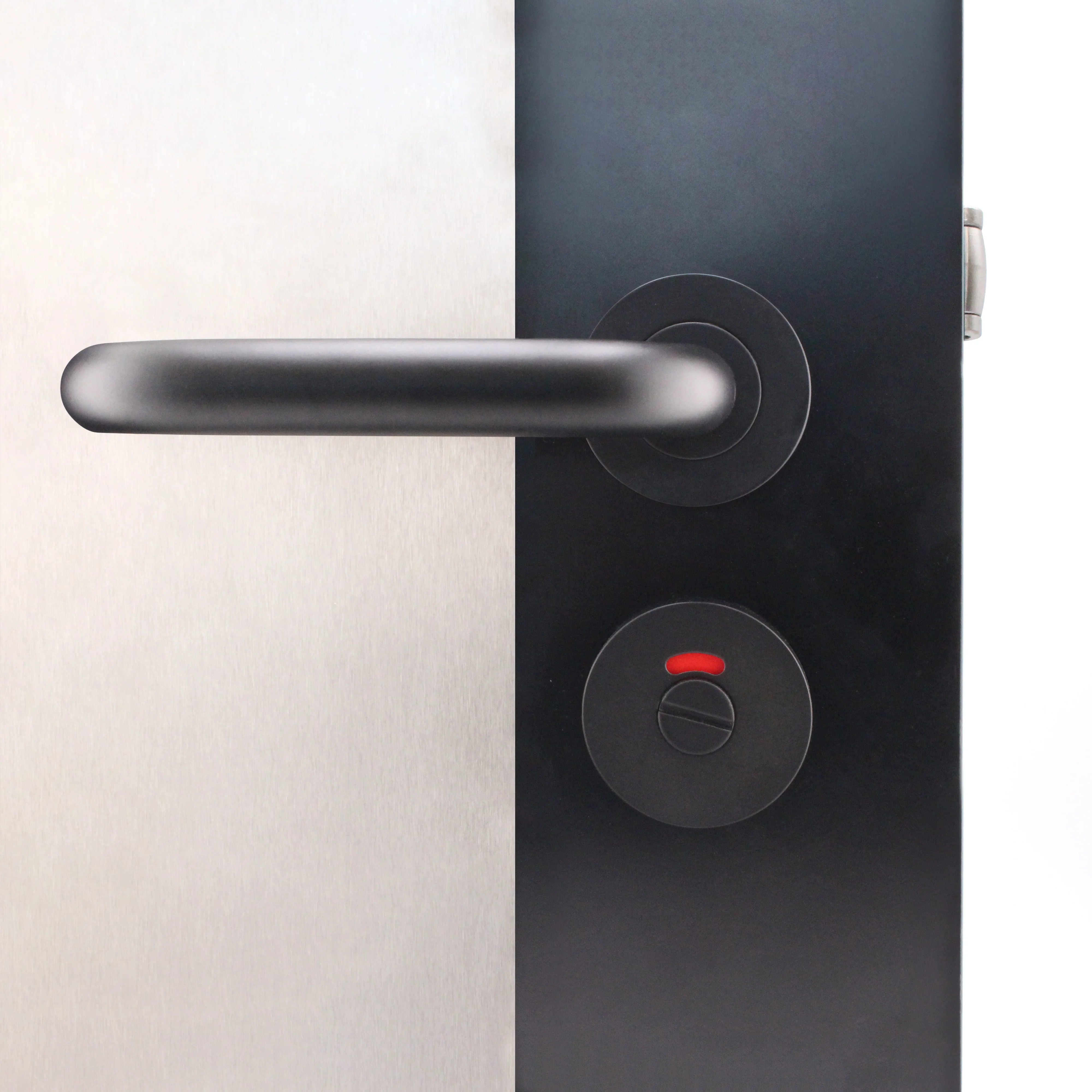 Lift To Lock Disabled Bathroom Toilet Door Lever Handle - 19mm - Matt Black - Image 5
