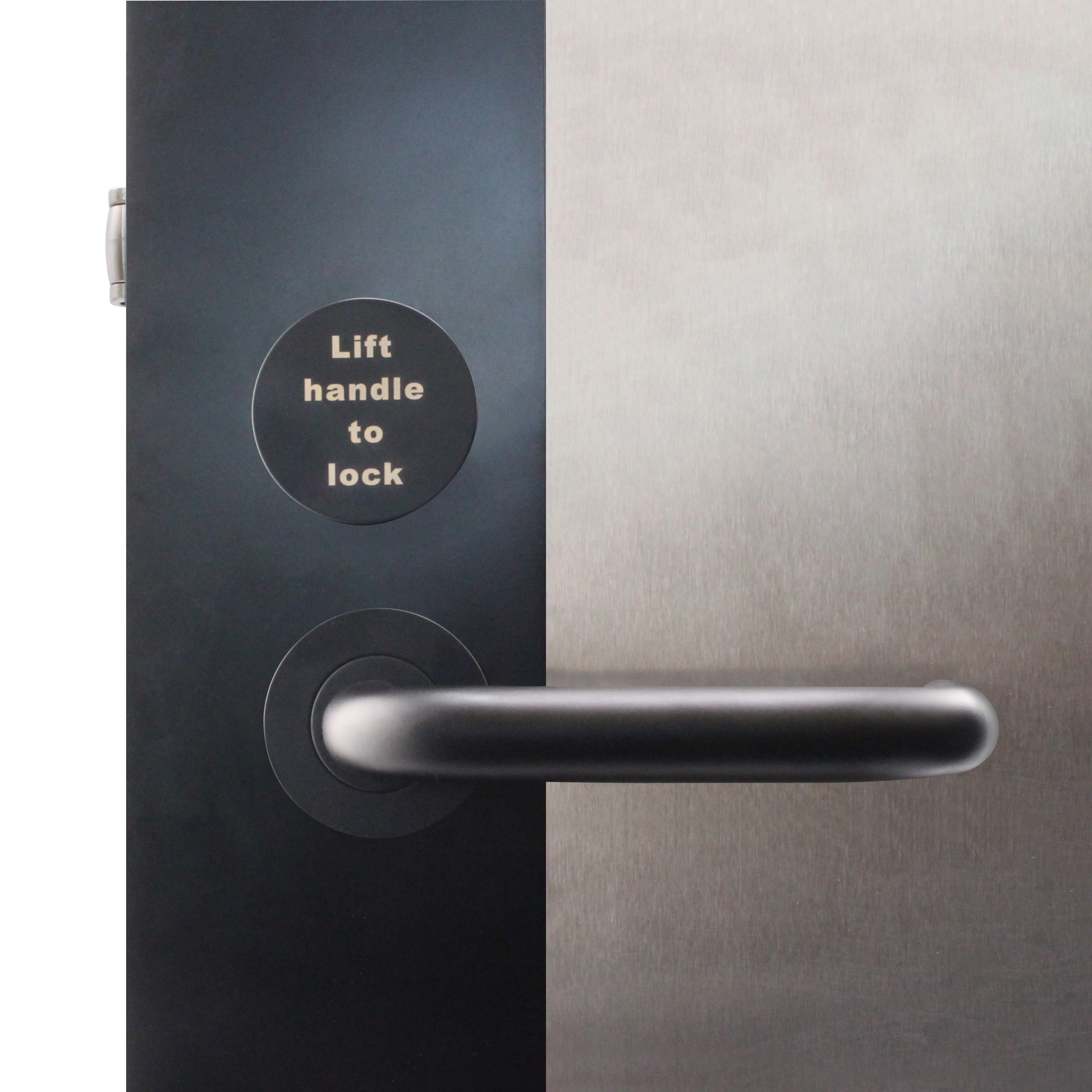 Lift To Lock Disabled Bathroom Toilet Door Lever Handle - 19mm - Matt Black - Image 6